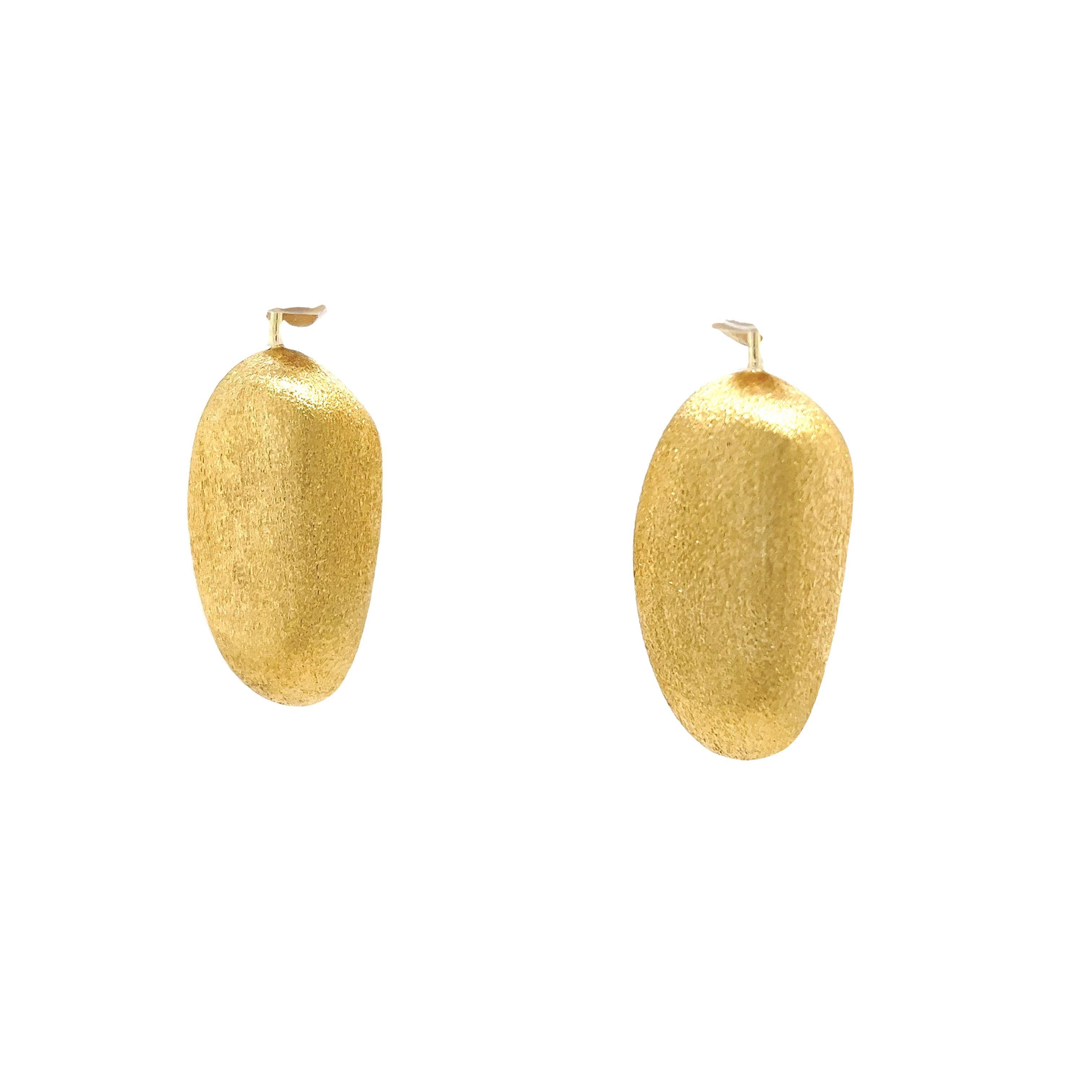 Women's H. Stern Day Night Convertible Textured Drop Earrings Yellow Gold