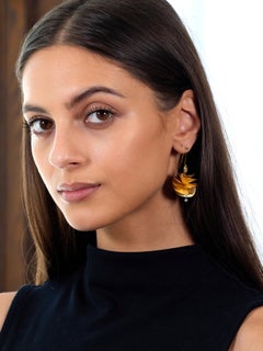 H. Stern Boucles d'oreilles pendantes spirale Grupo Corpo en or jaune 18 carats et diamants brossés