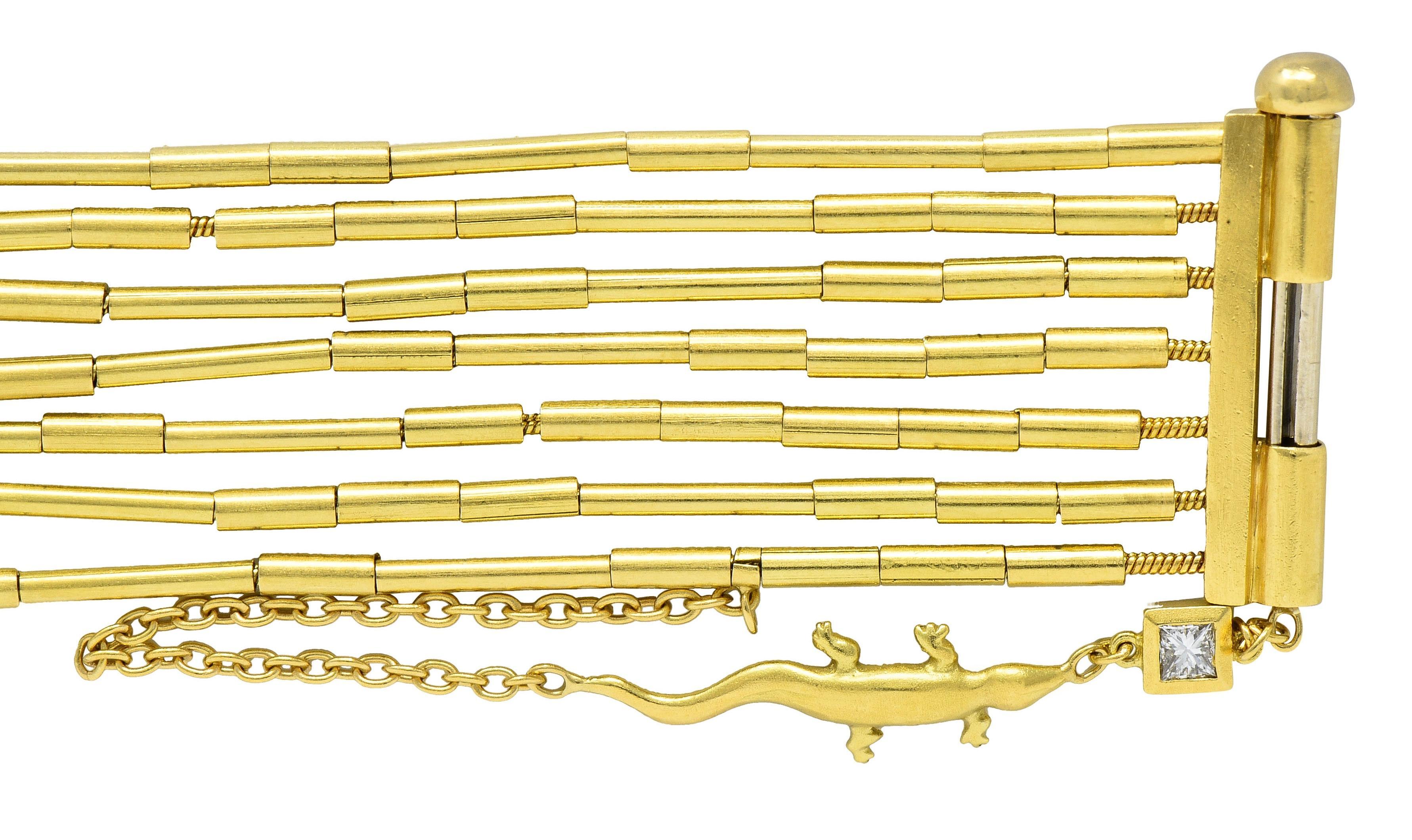 H. Stern Diamond 18 Karat Yellow Gold Fluid Gold Multi Strand Bead Bracelet For Sale 5