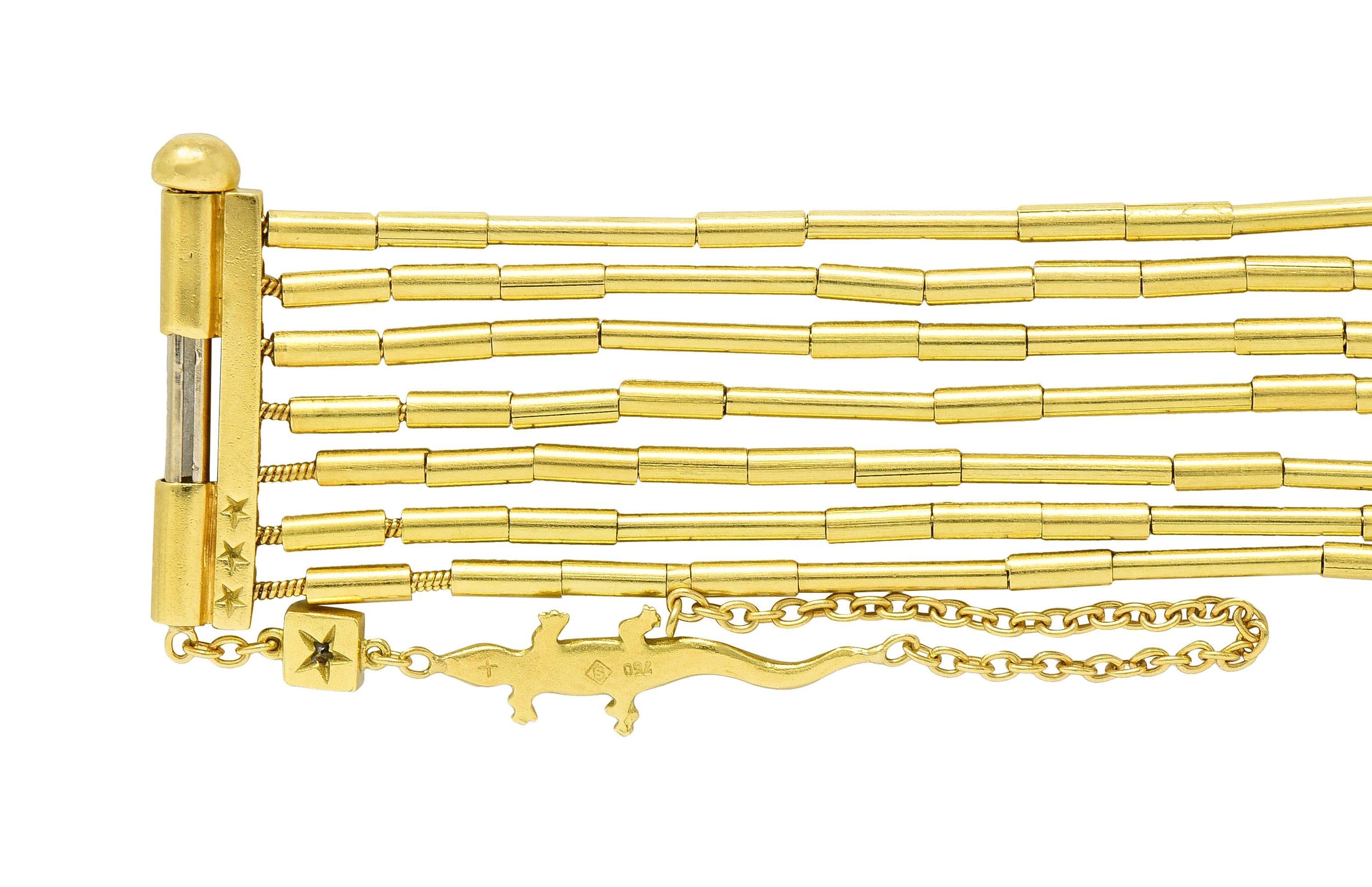 H. Stern Diamond 18 Karat Yellow Gold Fluid Gold Multi Strand Bead Bracelet For Sale 6
