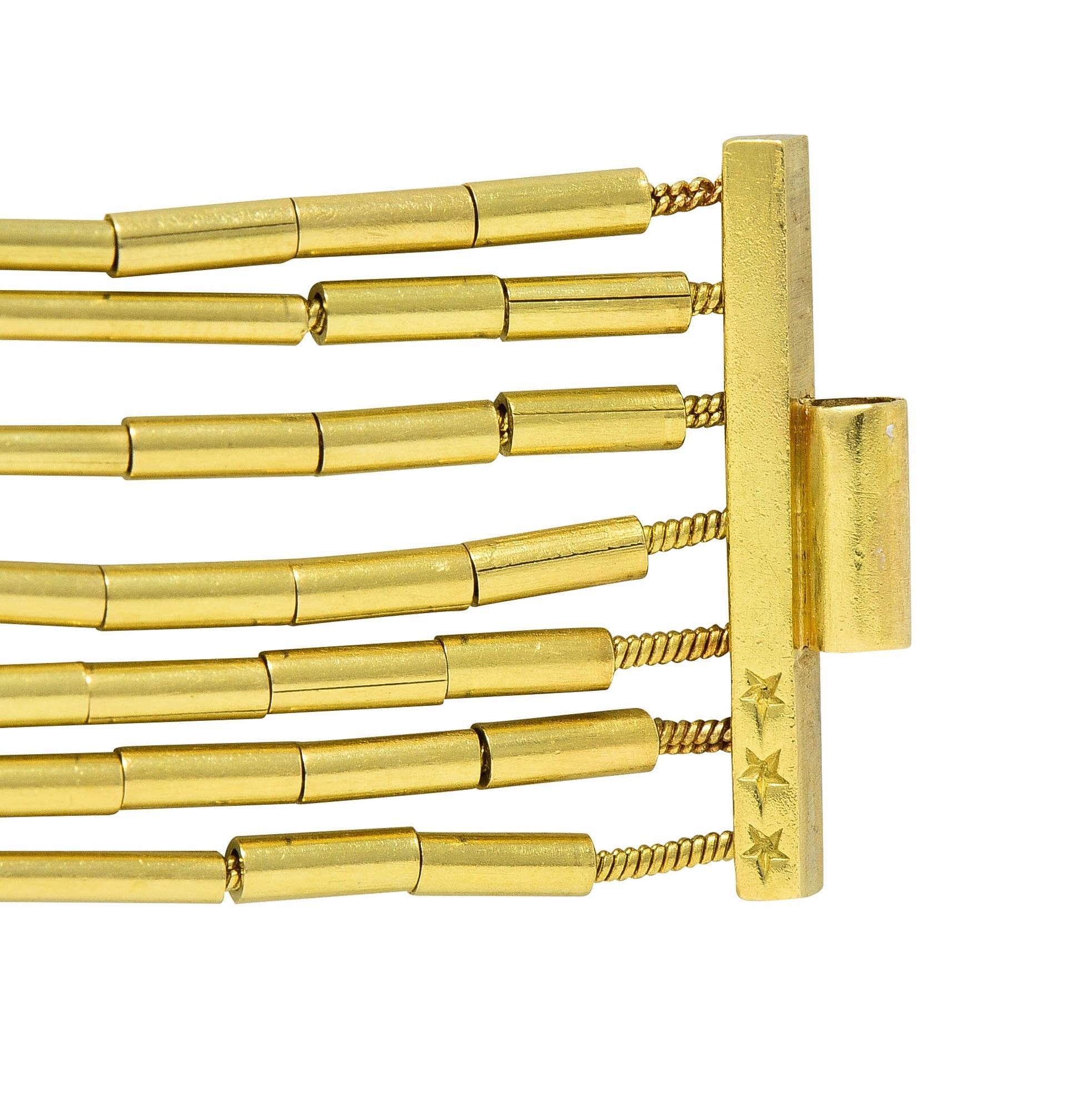 H. Stern Diamond 18 Karat Yellow Gold Fluid Gold Multi Strand Bead Bracelet For Sale 8