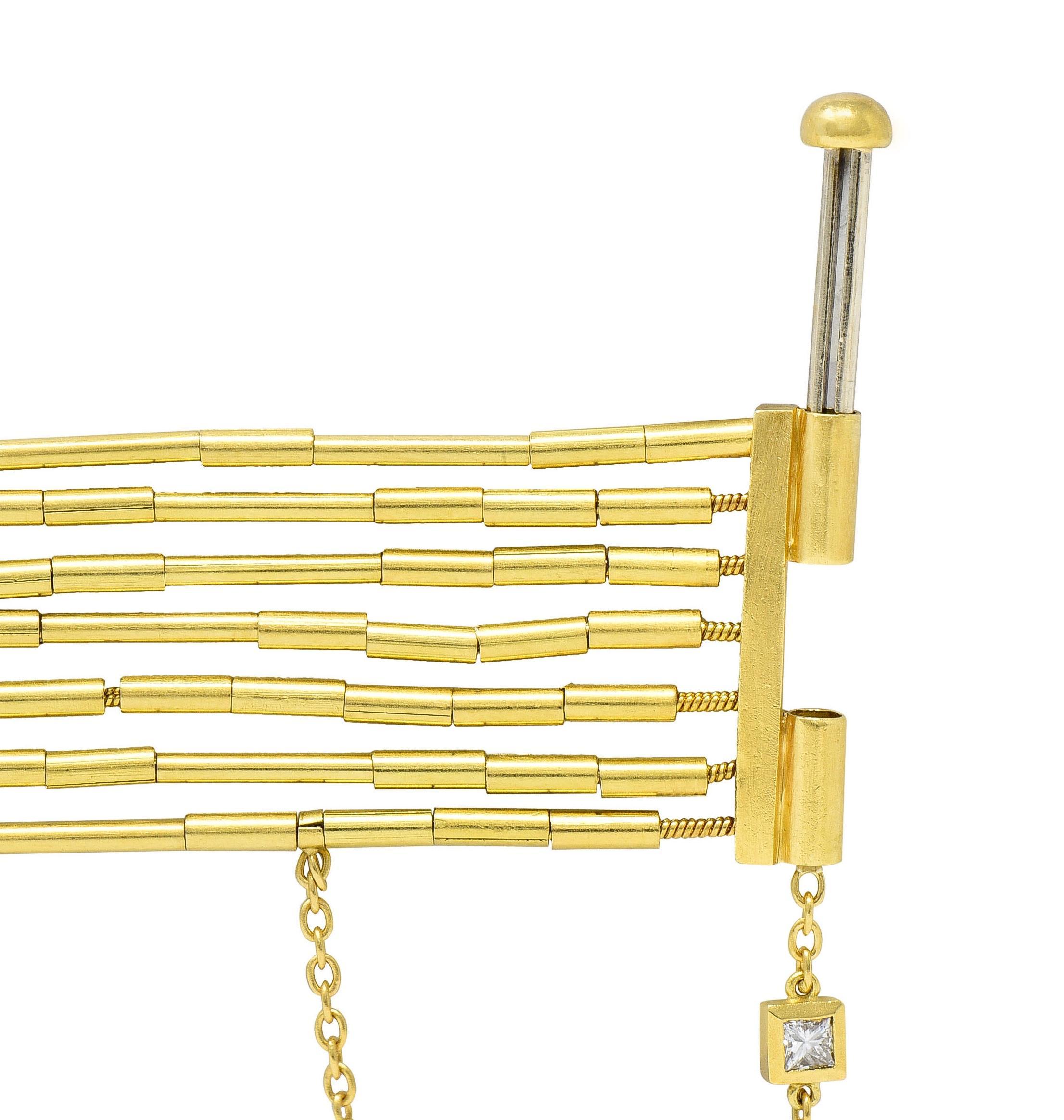 H. Stern Diamond 18 Karat Yellow Gold Fluid Gold Multi Strand Bead Bracelet For Sale 3