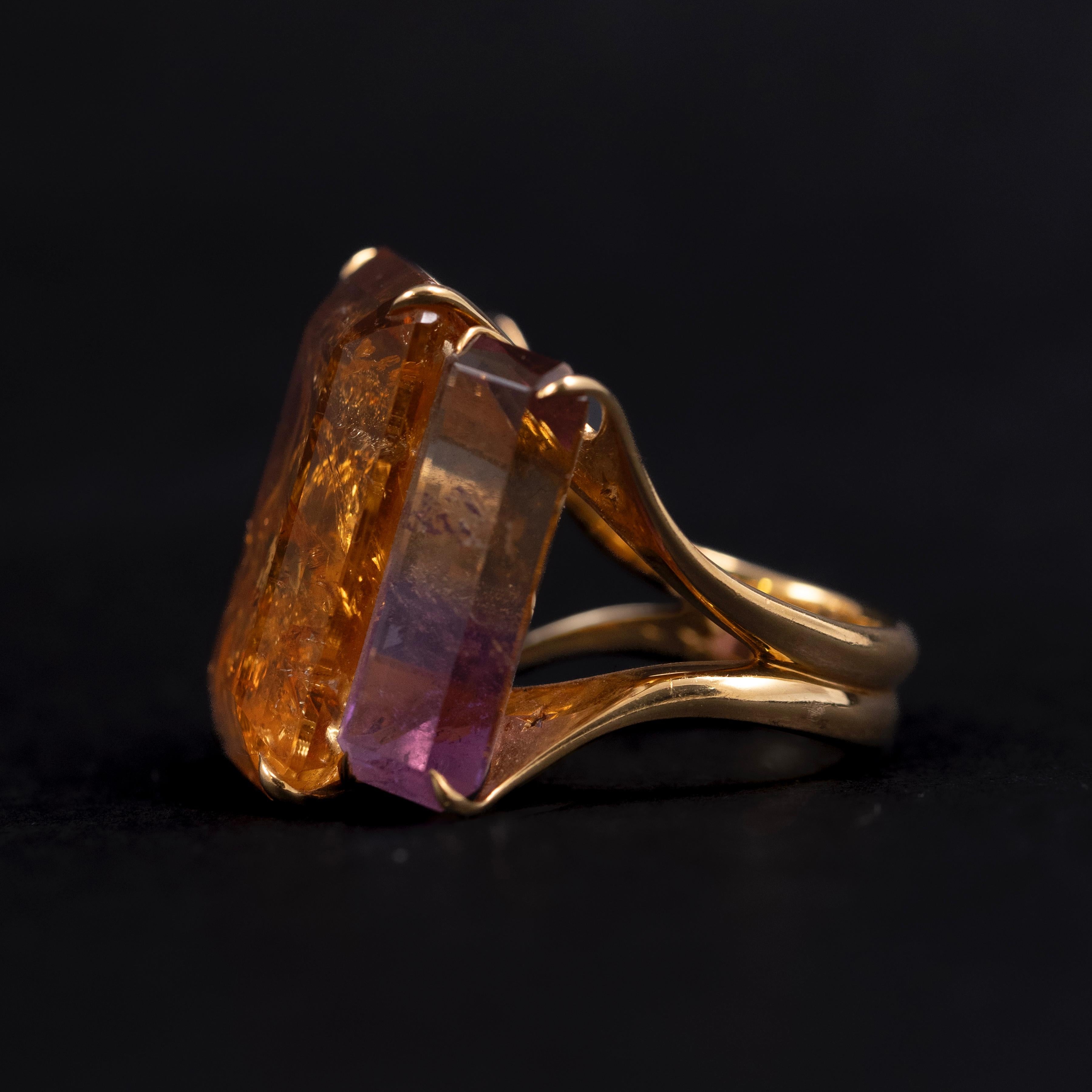 H. Stern Diamant Citrin Ametrin Quarz Cocktail Ring 18K Gelbgold Brasilien (Moderne) im Angebot