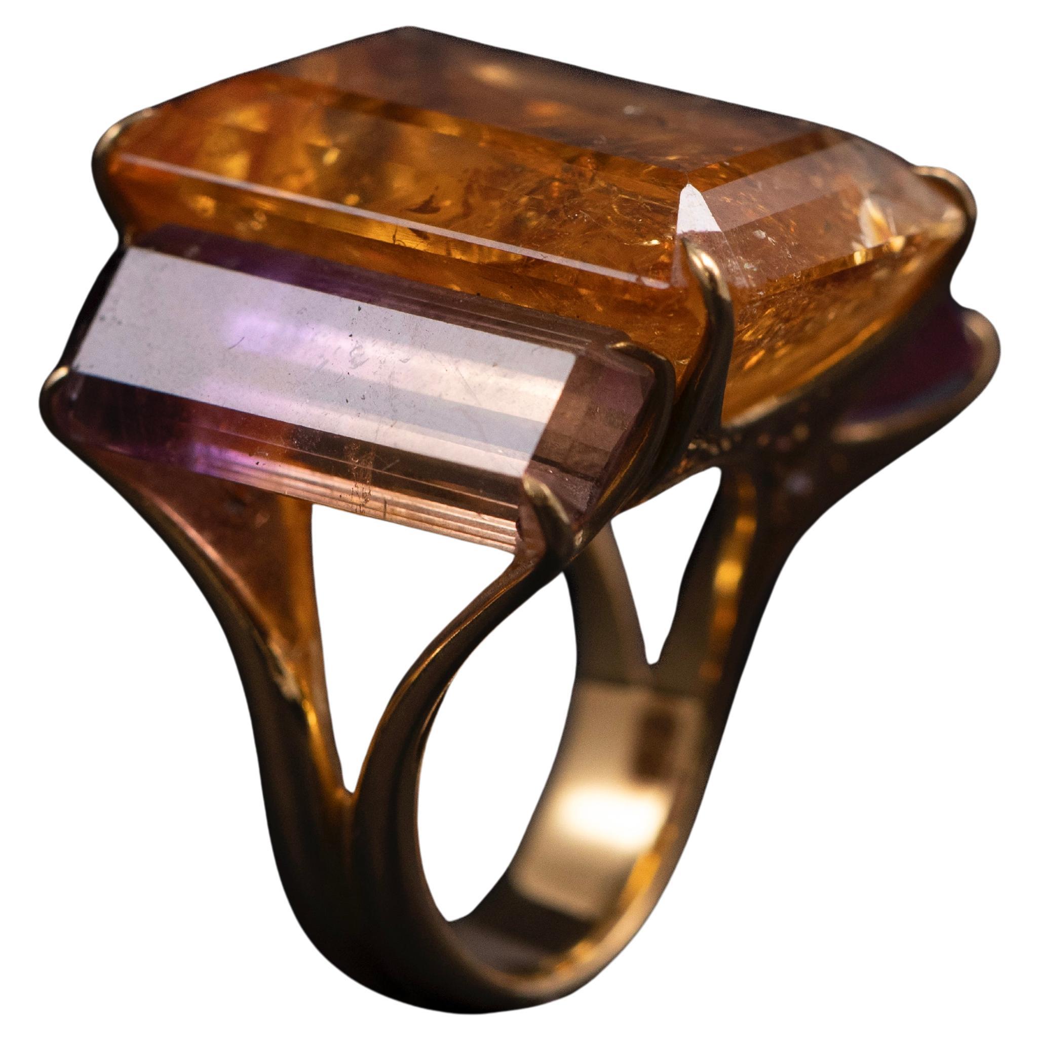 H. Stern Diamant Citrin Ametrin Quarz Cocktail Ring 18K Gelbgold Brasilien im Angebot