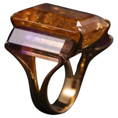 H. Stern Diamond Citrine Ametrine Quartz Cocktail Ring 18K Yellow Gold Brazil