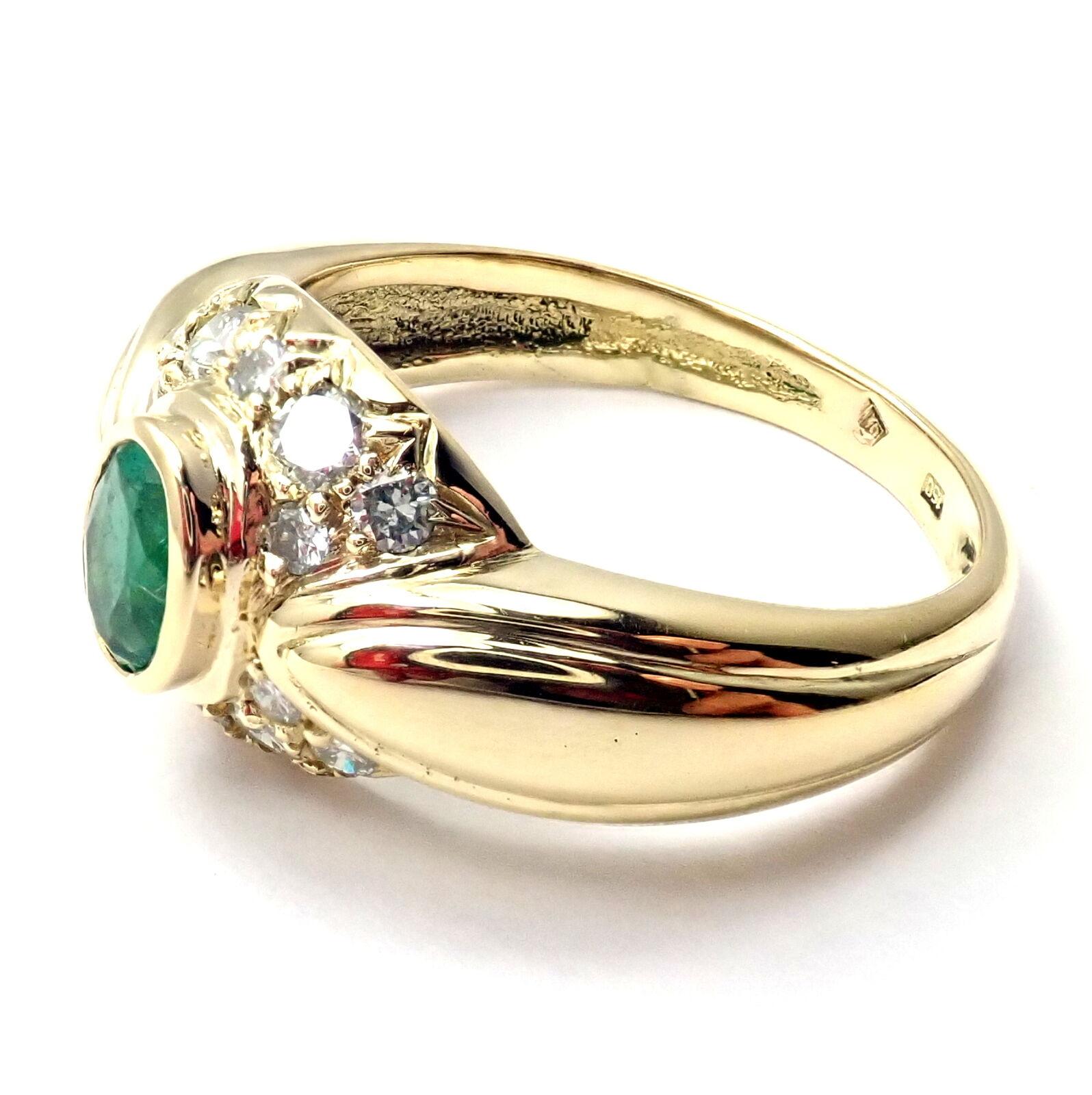 Diamant-Smaragd-Gelbgold-Ring von H. Stern für Damen oder Herren im Angebot