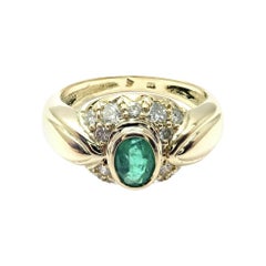 Vintage H. Stern Diamond Emerald Yellow Gold Ring