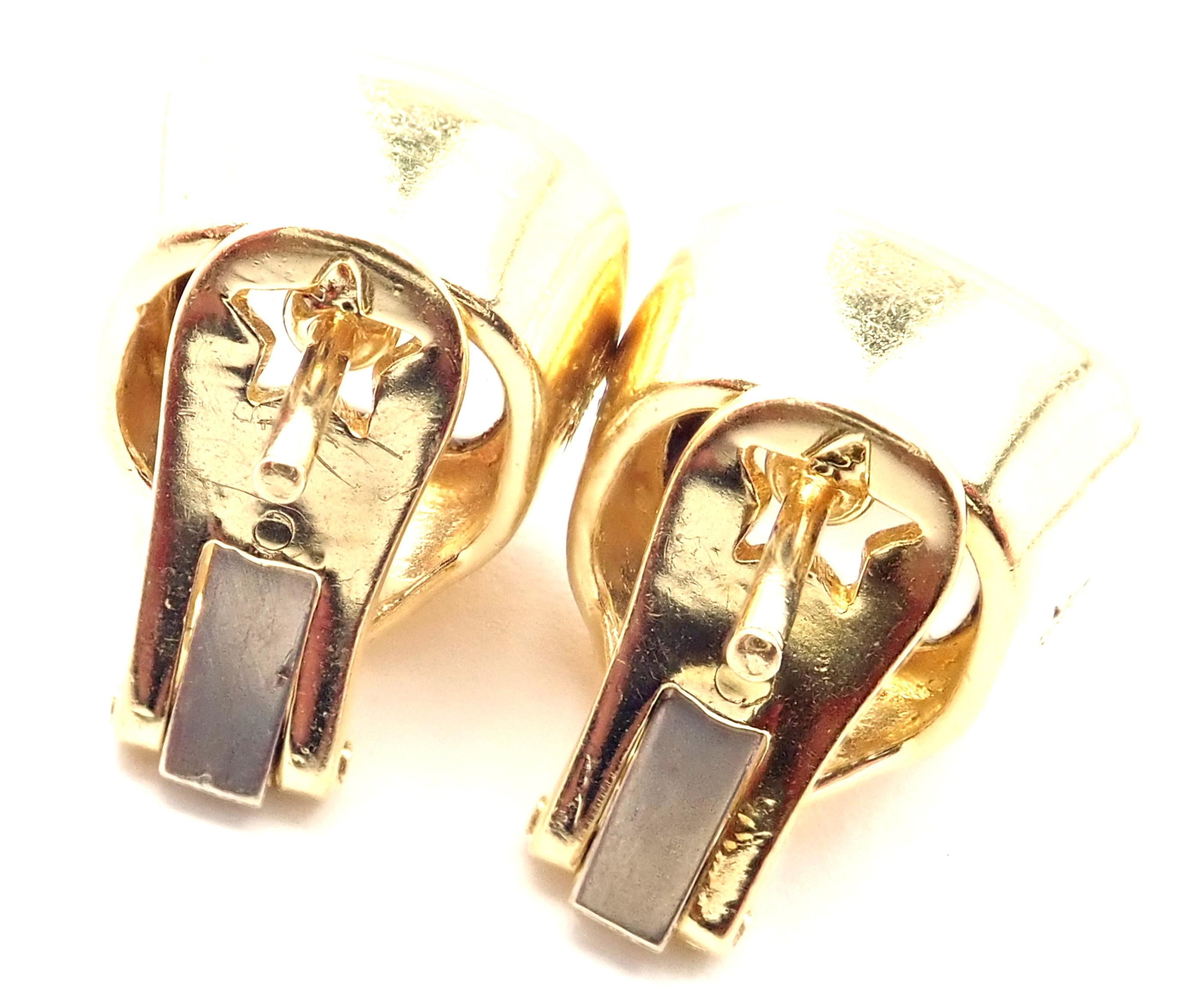 Brilliant Cut H. Stern Diamond Imperial Topaz Yellow Gold Earrings