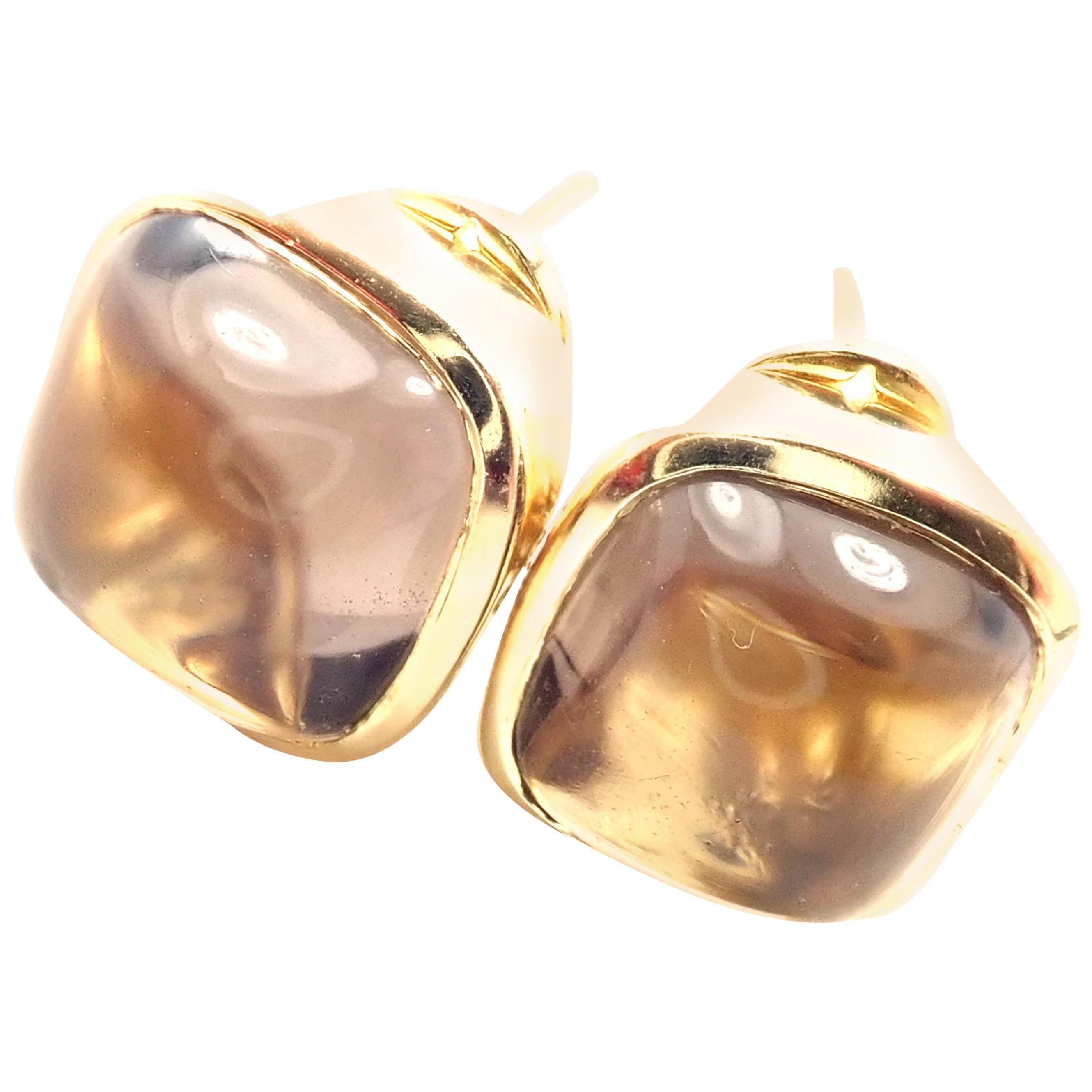 H. Stern Diamond Imperial Topaz Yellow Gold Earrings