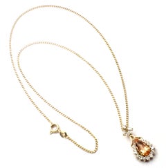 H. Stern Diamond Imperial Topaz Yellow Gold Pendant Necklace
