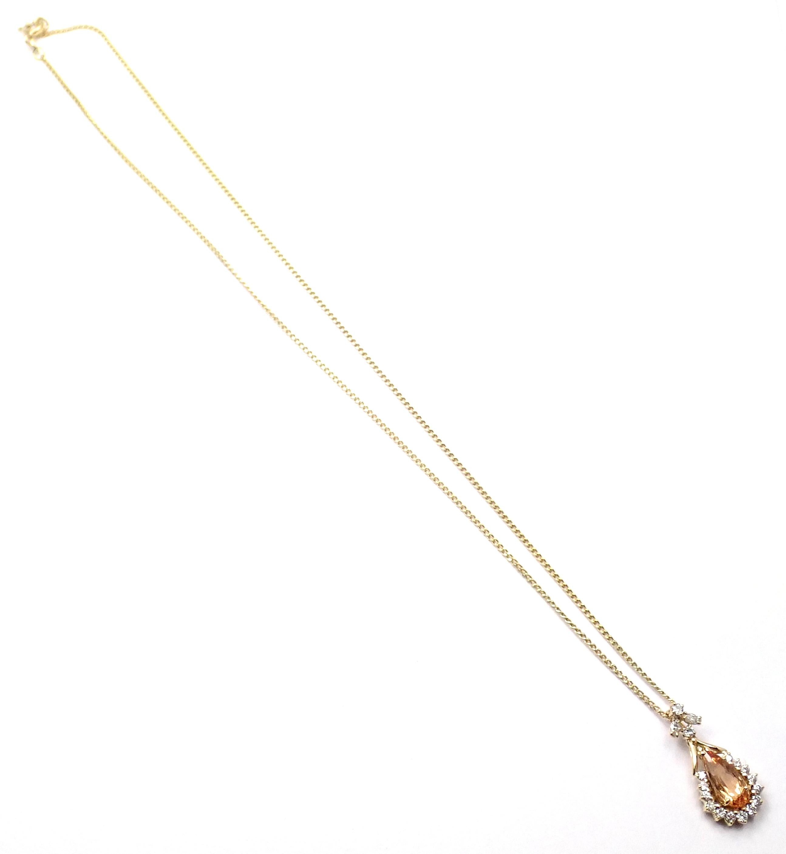 Women's or Men's H. Stern Diamond Imperial Topaz Yellow Gold Pendant Necklace