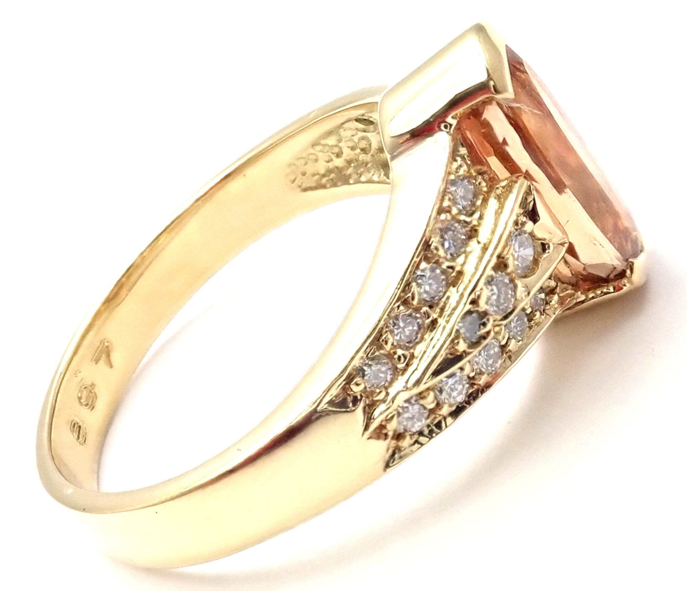 Taille brillant H. Stern Bague en or jaune avec topaze impériale et diamants