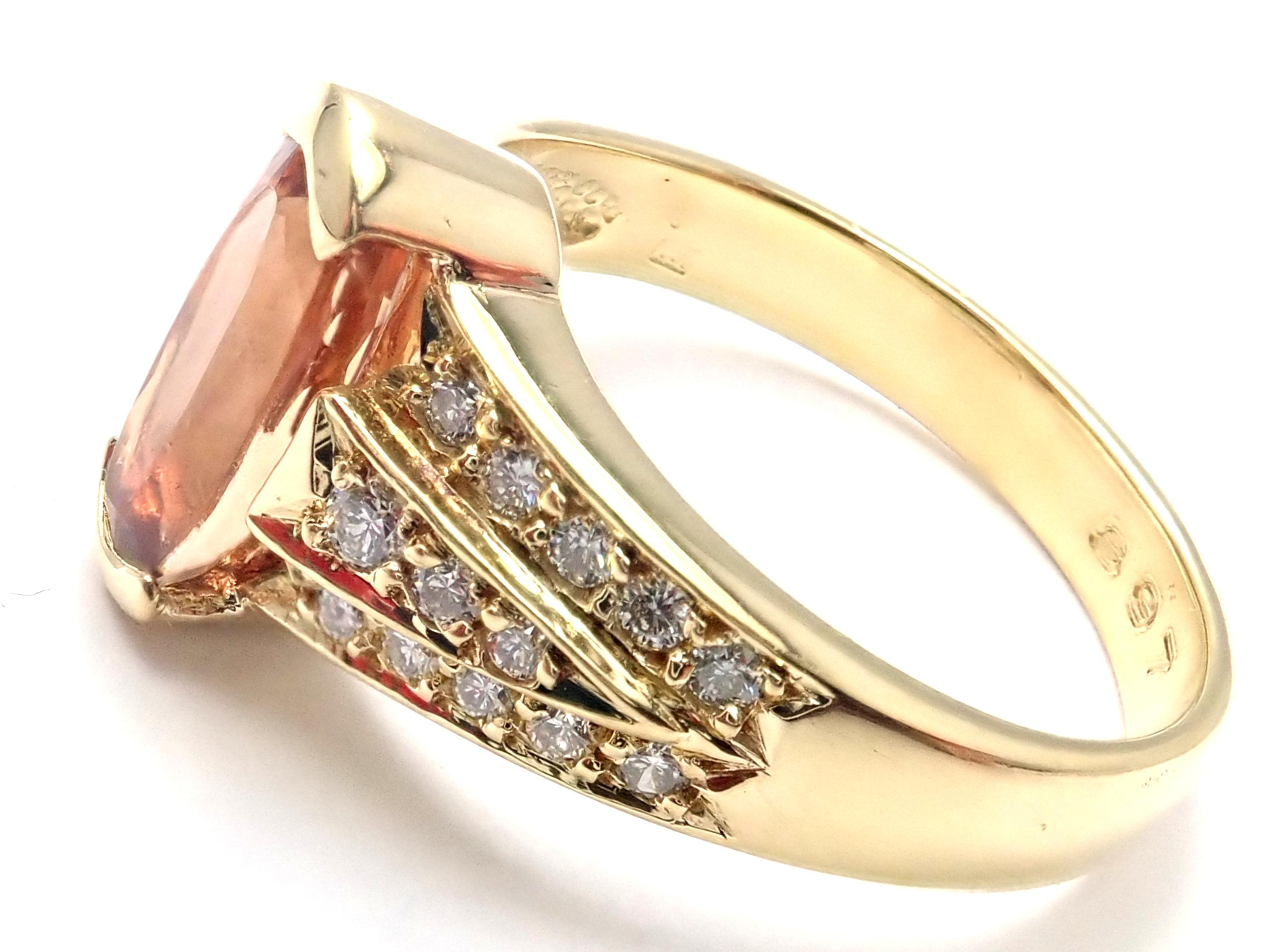  H. Stern Bague en or jaune avec topaze impériale et diamants Unisexe 