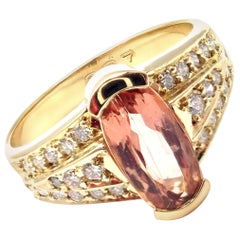 Vintage H. Stern Diamond Imperial Topaz Yellow Gold Ring