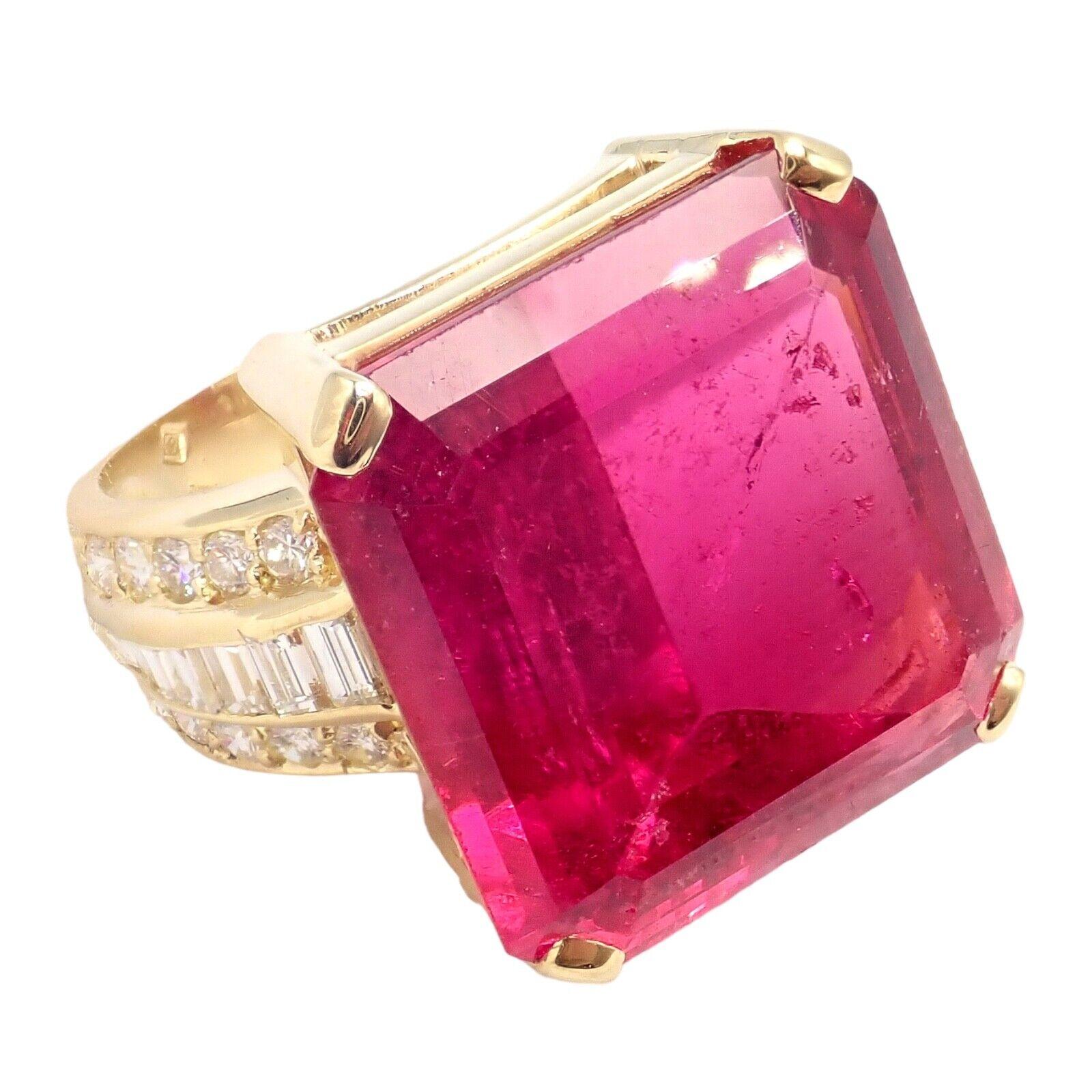 H. Stern Diamond Large Pink Tourmaline Yellow Gold Statement Ring 6