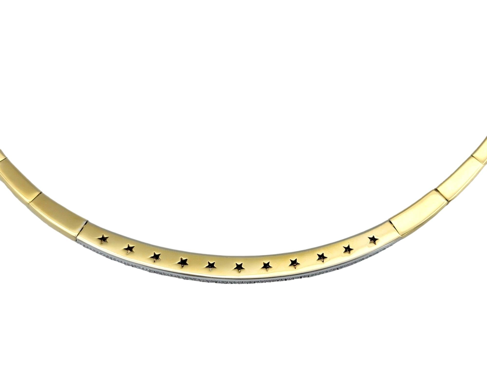 Women's H. Stern Diamond Pavé Collar Style Necklace Set in 18 Karat Yellow Gold For Sale