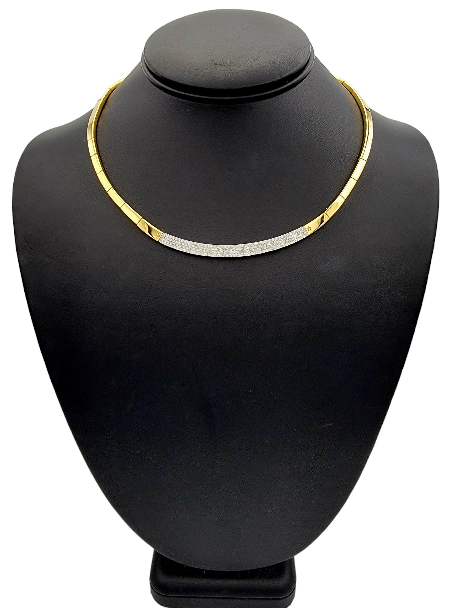 H. Stern Diamond Pavé Collar Style Necklace Set in 18 Karat Yellow Gold For Sale 2
