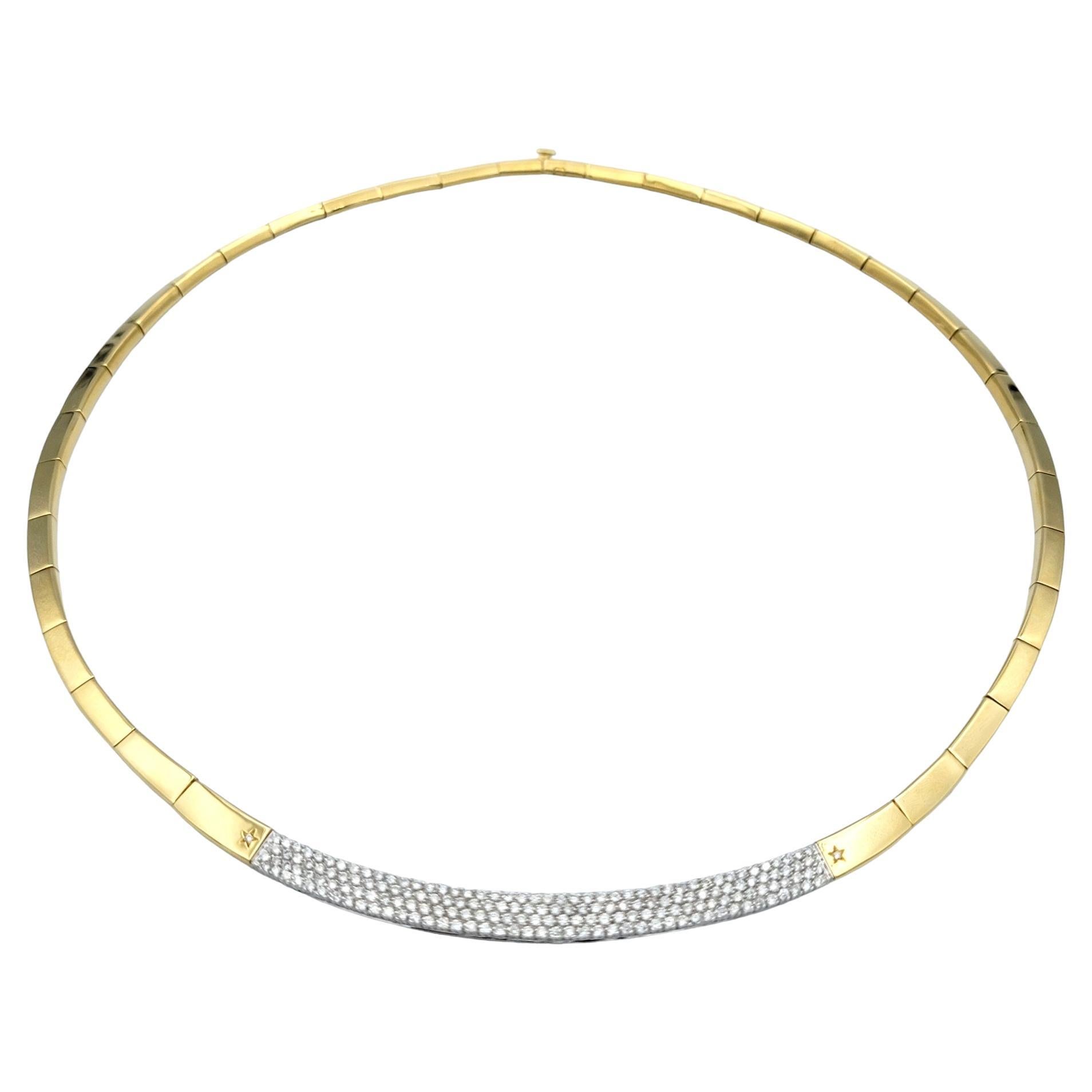 H. Stern Diamond Pavé Collar Style Necklace Set in 18 Karat Yellow Gold For Sale