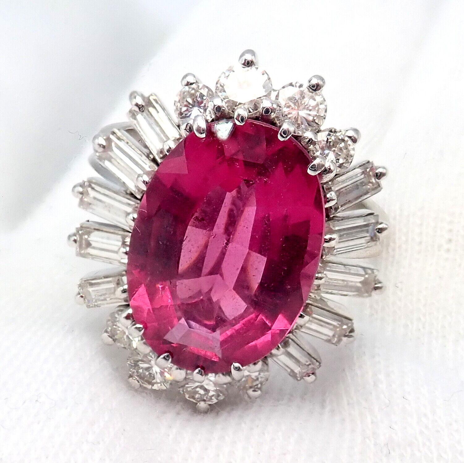 H. Stern Diamond Pink Tourmaline White Gold Ring And Earrings Set For Sale 5