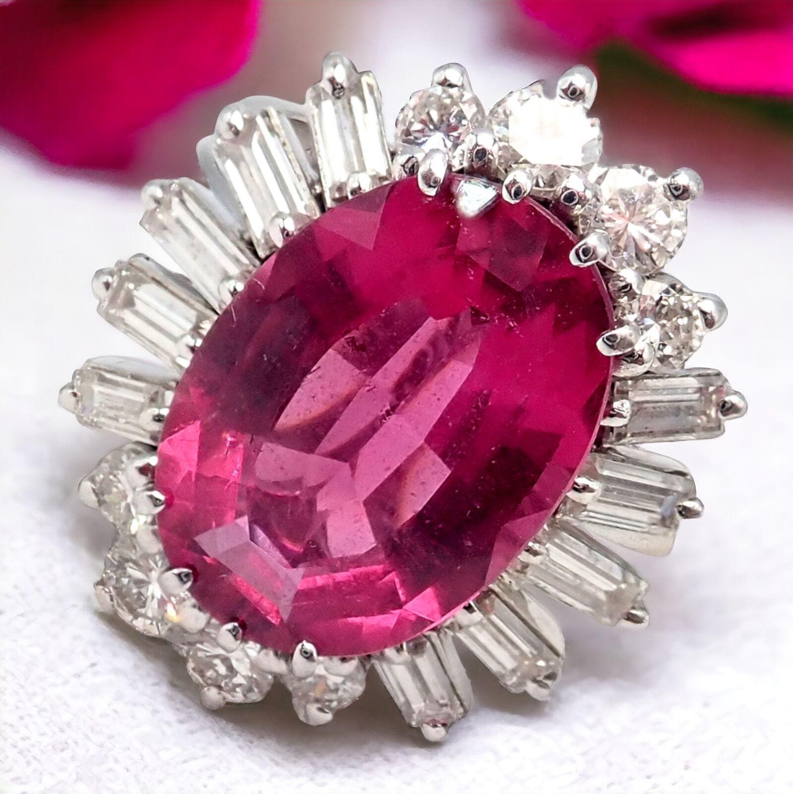 Brilliant Cut H. Stern Diamond Pink Tourmaline White Gold Ring And Earrings Set For Sale