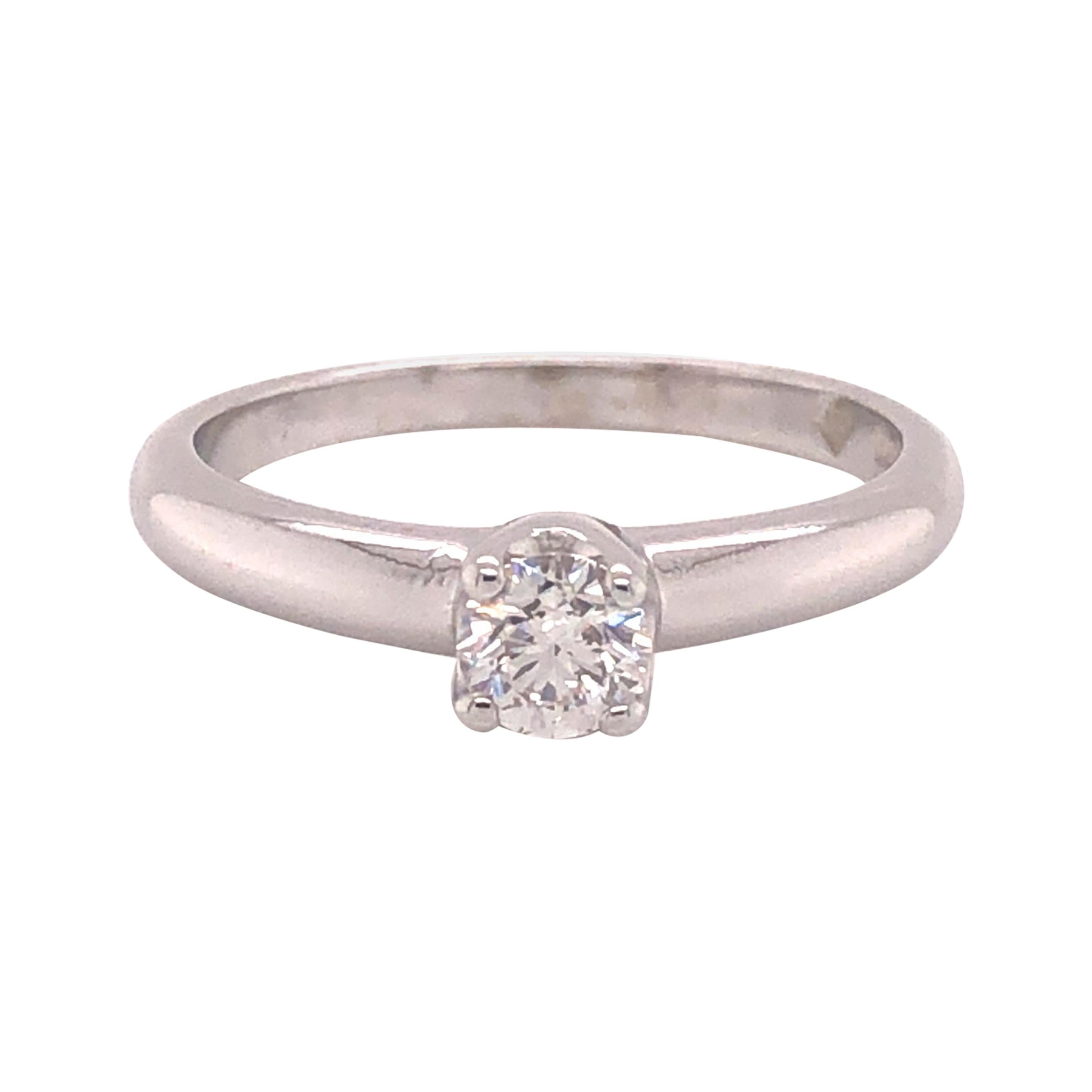 H. Stern Diamond Solitaire Ring 18k White Gold 0.30 Ct.