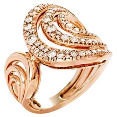 H Stern Diamond Swirl Ring in 18k Rose Gold 