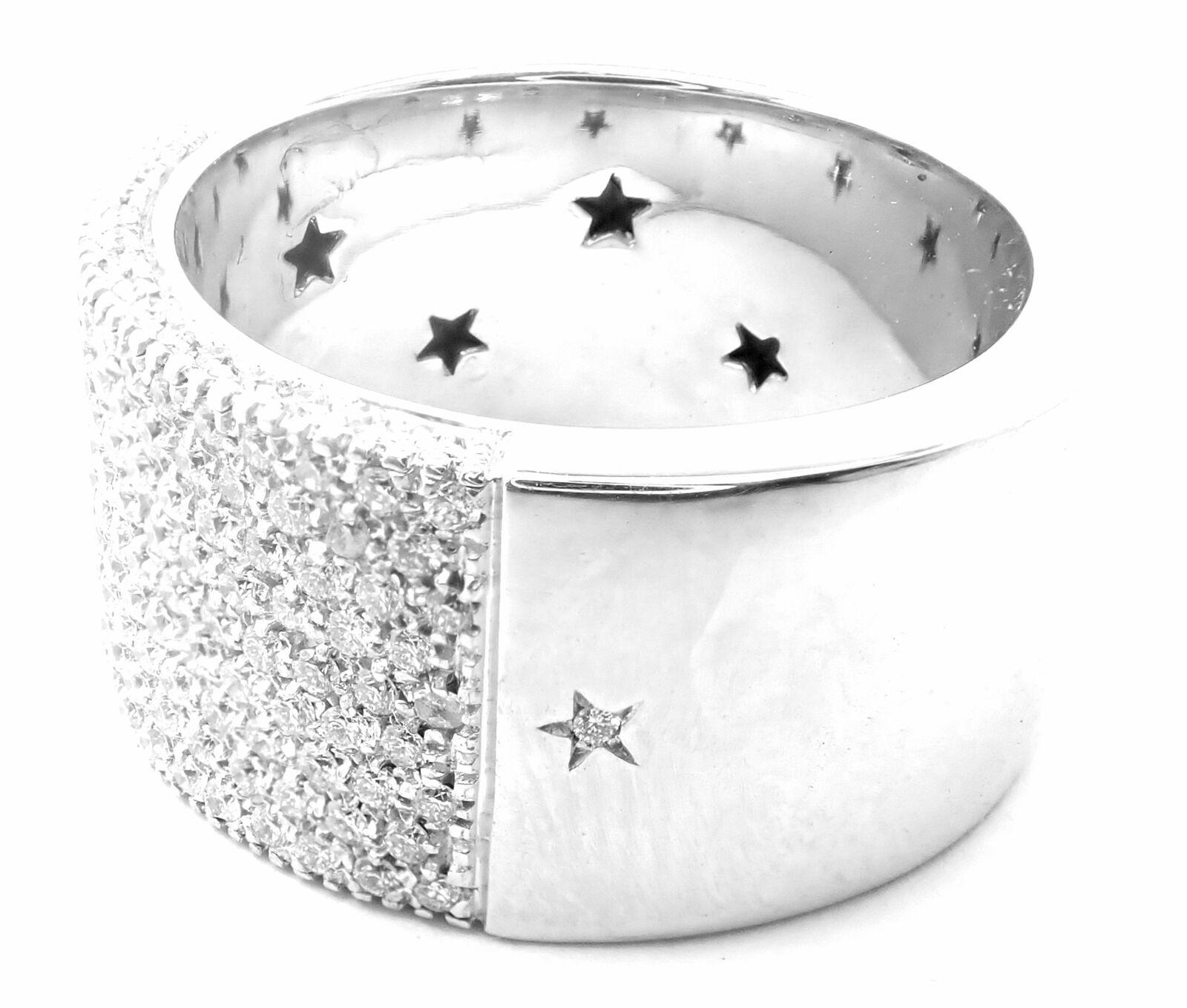 Brilliant Cut H. Stern Diamond Wide White Gold Band Ring