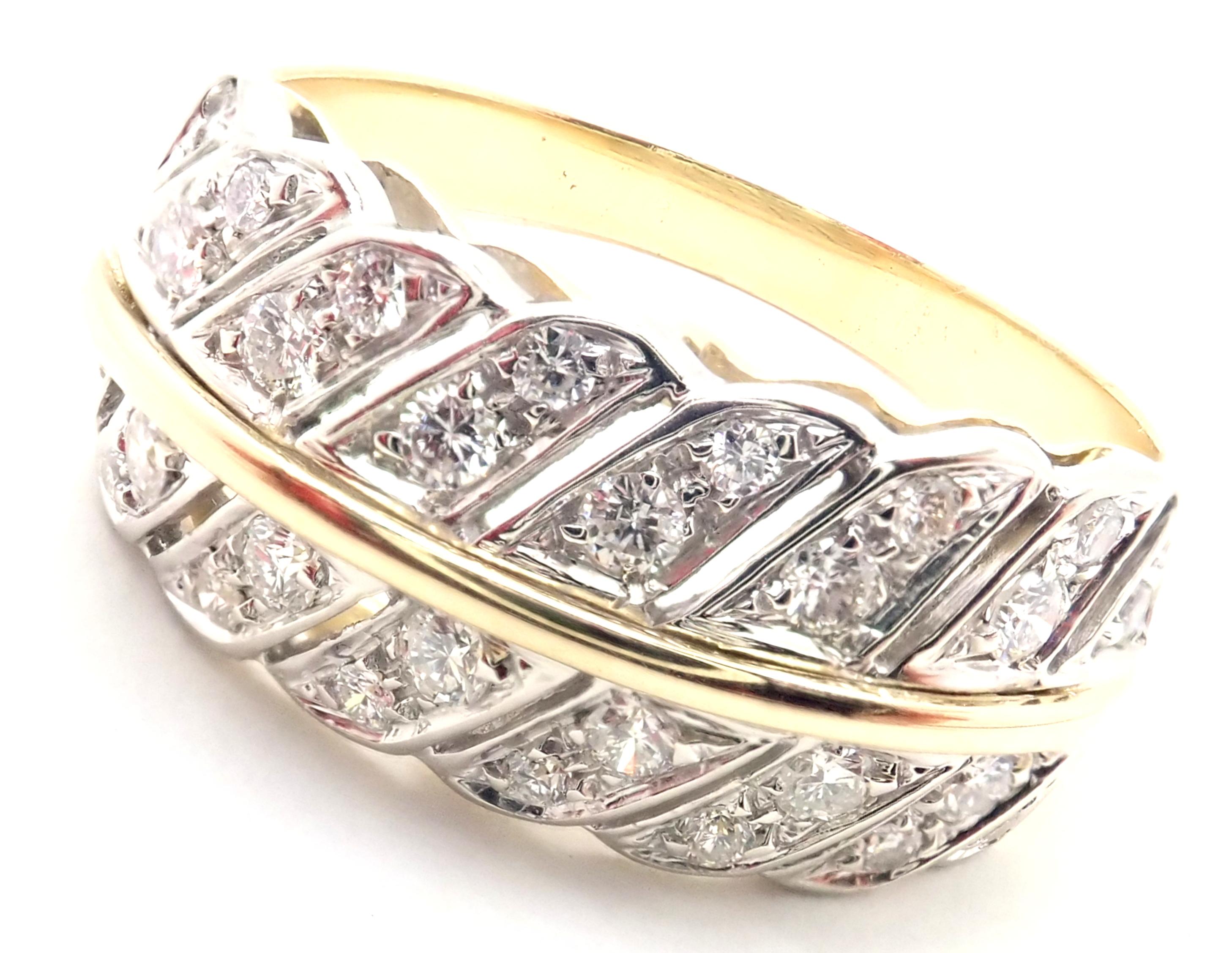 18k Yellow Gold Diamond Band Ring by H. Stern. 
With 28 round brilliant cut diamonds VS1 clarity, G color total weight approximately .70ct
Details: 
Size: 8.5	
Weight: 6.5 grams
Width: 10mm	
Stamped Hallmarks: H. Stern Hallmarks 750 
*Free Shipping