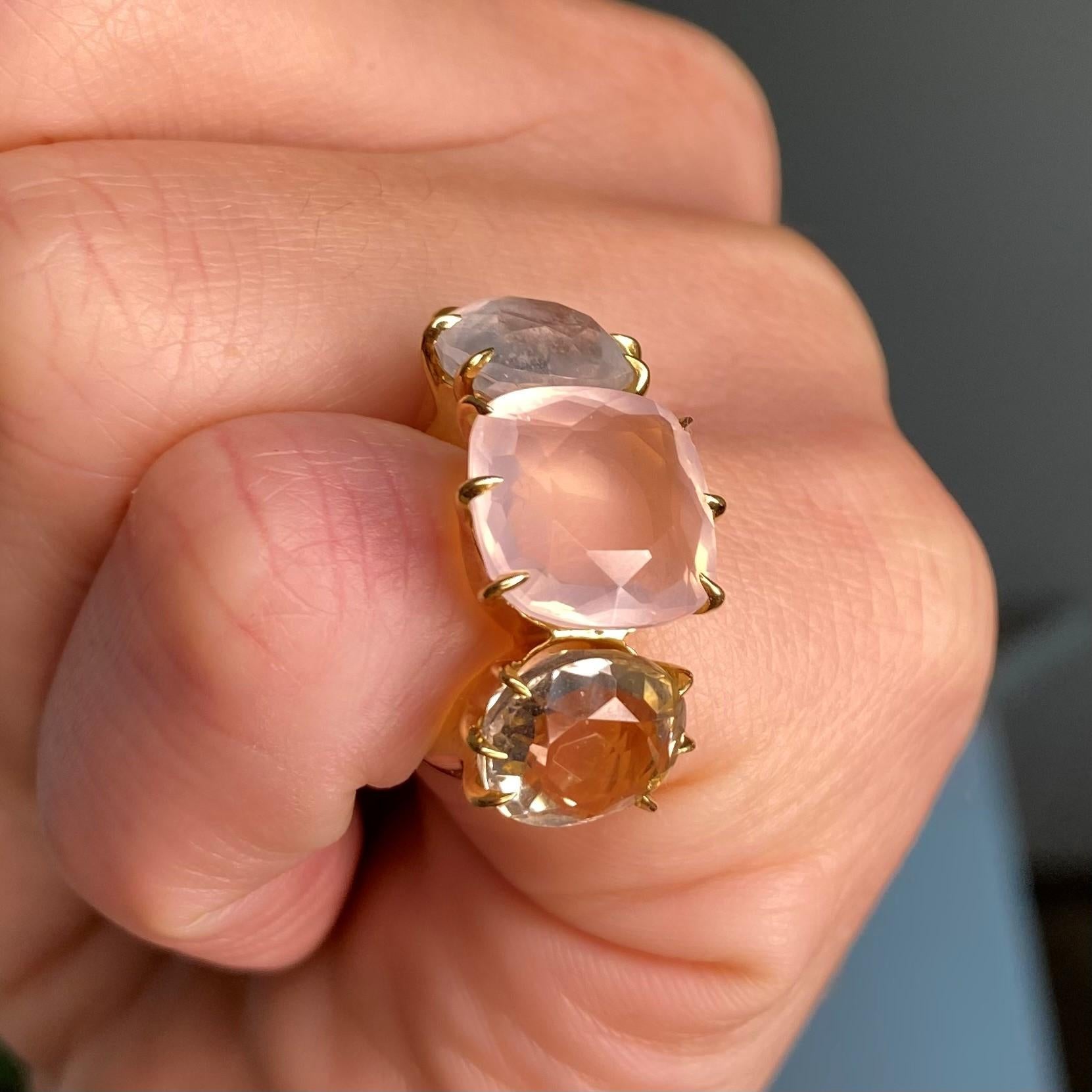 Women's or Men's H. Stern Diane von Furstenberg Cocktail Ring 18Kt Gold with 14.71 Ctw Gemstones