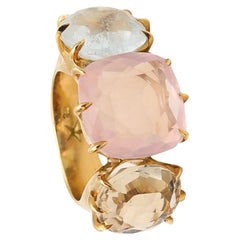 Vintage H. Stern Diane von Furstenberg Cocktail Ring 18Kt Gold with 14.71 Ctw Gemstones