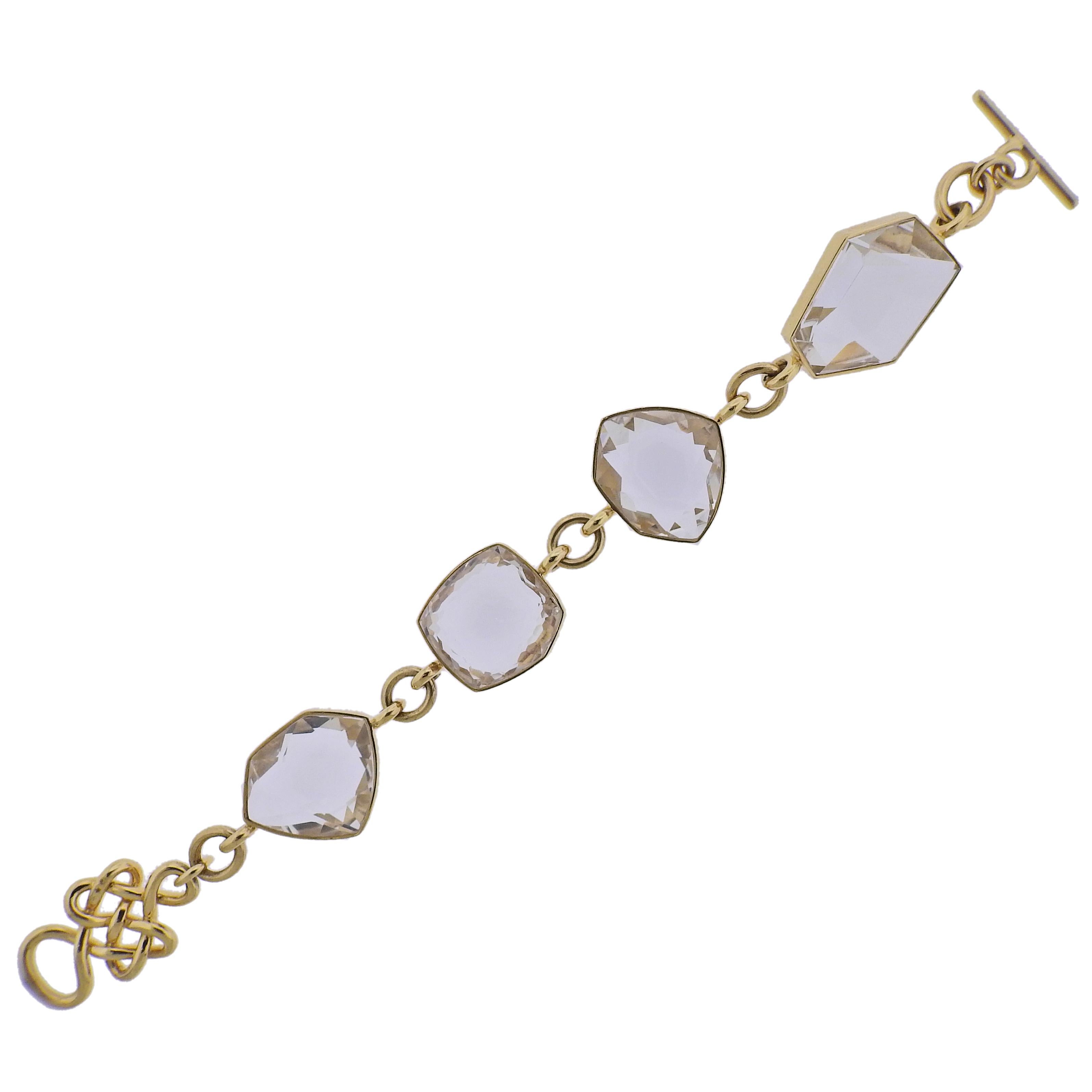 H. Stern Diane Von Furstenberg DVF Crystal Gold Bracelet For Sale