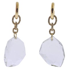 H. Stern Diane Von Furstenberg DVF Diamond Crystal Gold Earrings