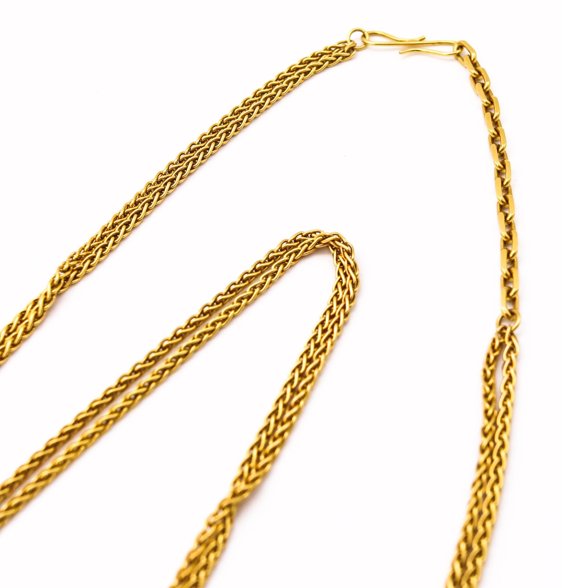H Stern Diane von Furstenberg Long Necklace 18 Kt Gold with 22.45 Cts Aquamarine In Excellent Condition In Miami, FL