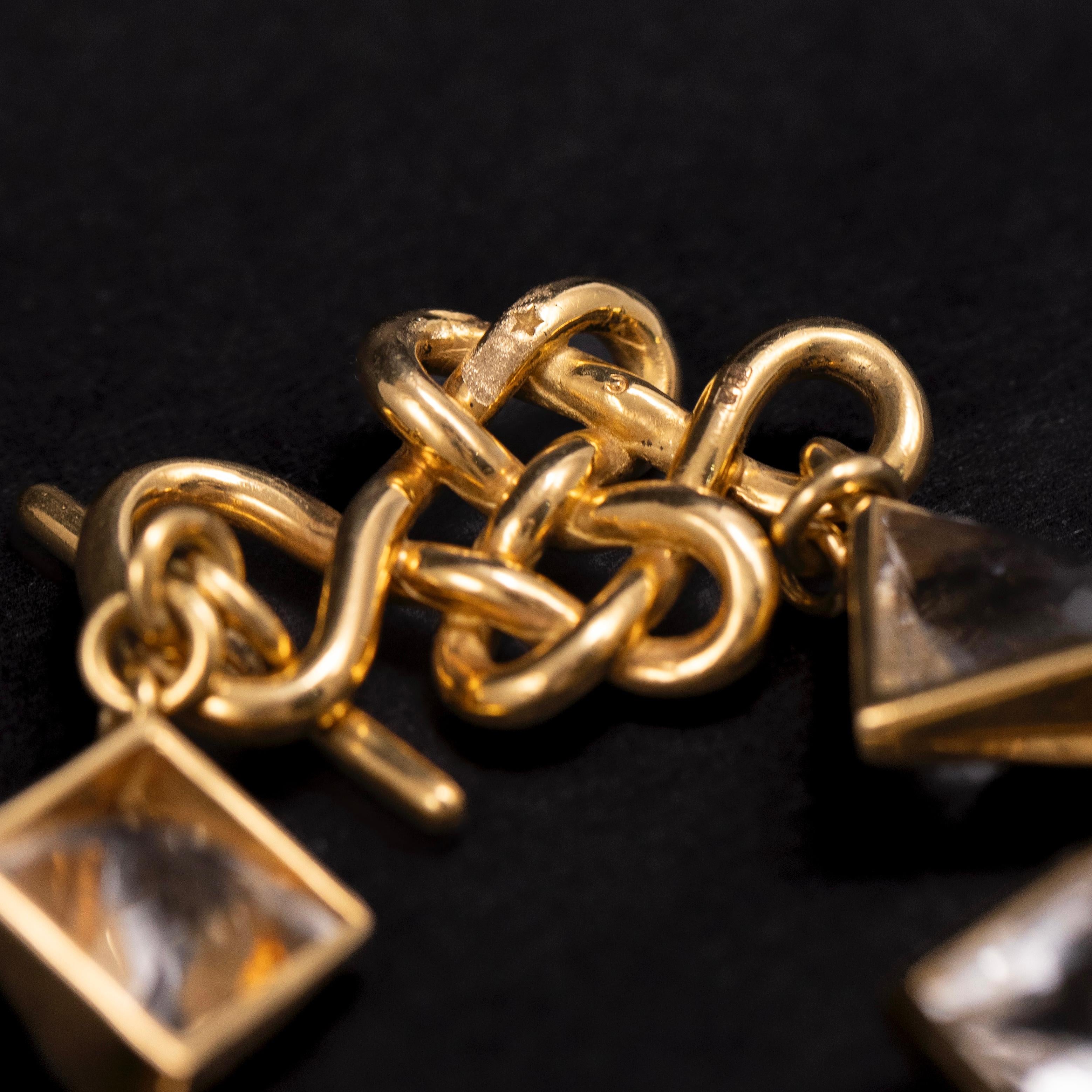 H. Stern Diane von Furstenberg Rock Crystal Rutilated Quartz Bracelet Gold In Good Condition For Sale In Lisbon, PT