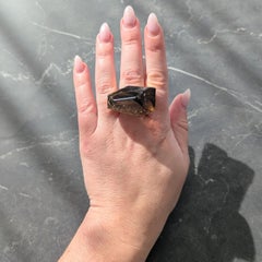 H. Stern Diane Von Furstenberg Rutilated Quartz 18 Karat Yellow Gold Power Ring