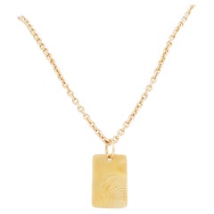 H. Stern Dog Tag Diamond and 18k Gold Pendant Necklace