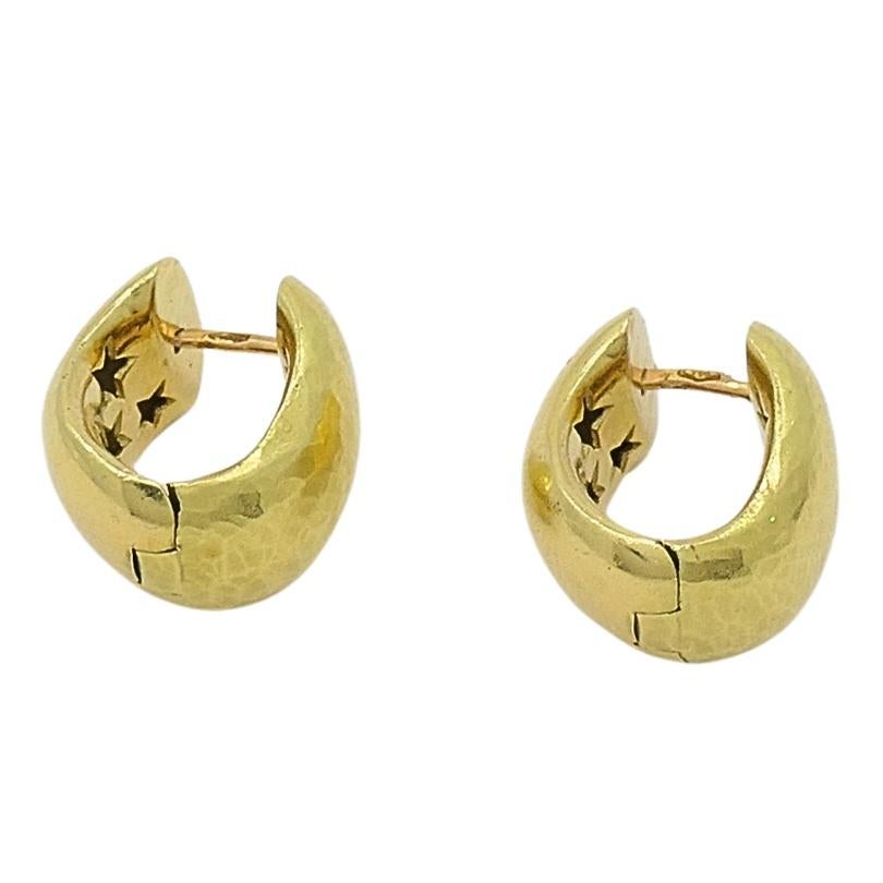 H. Stern Earrings 18k Hammered Gold 1