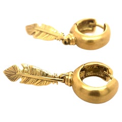 H. Stern Feather 18K Gold Earrings Purangow Collection