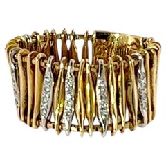 H. Stern Filaments Bague flexible en or jaune 18 ct et diamants