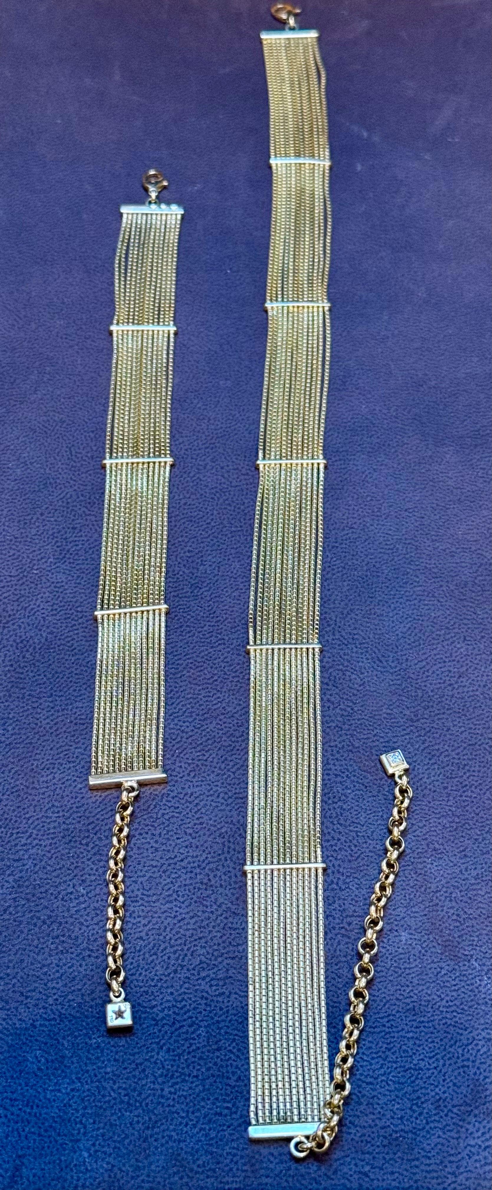 Taglio rotondo H. Collection'Stern Filamenti in oro 18KY Collana e Bracciale, 85 Gm in vendita