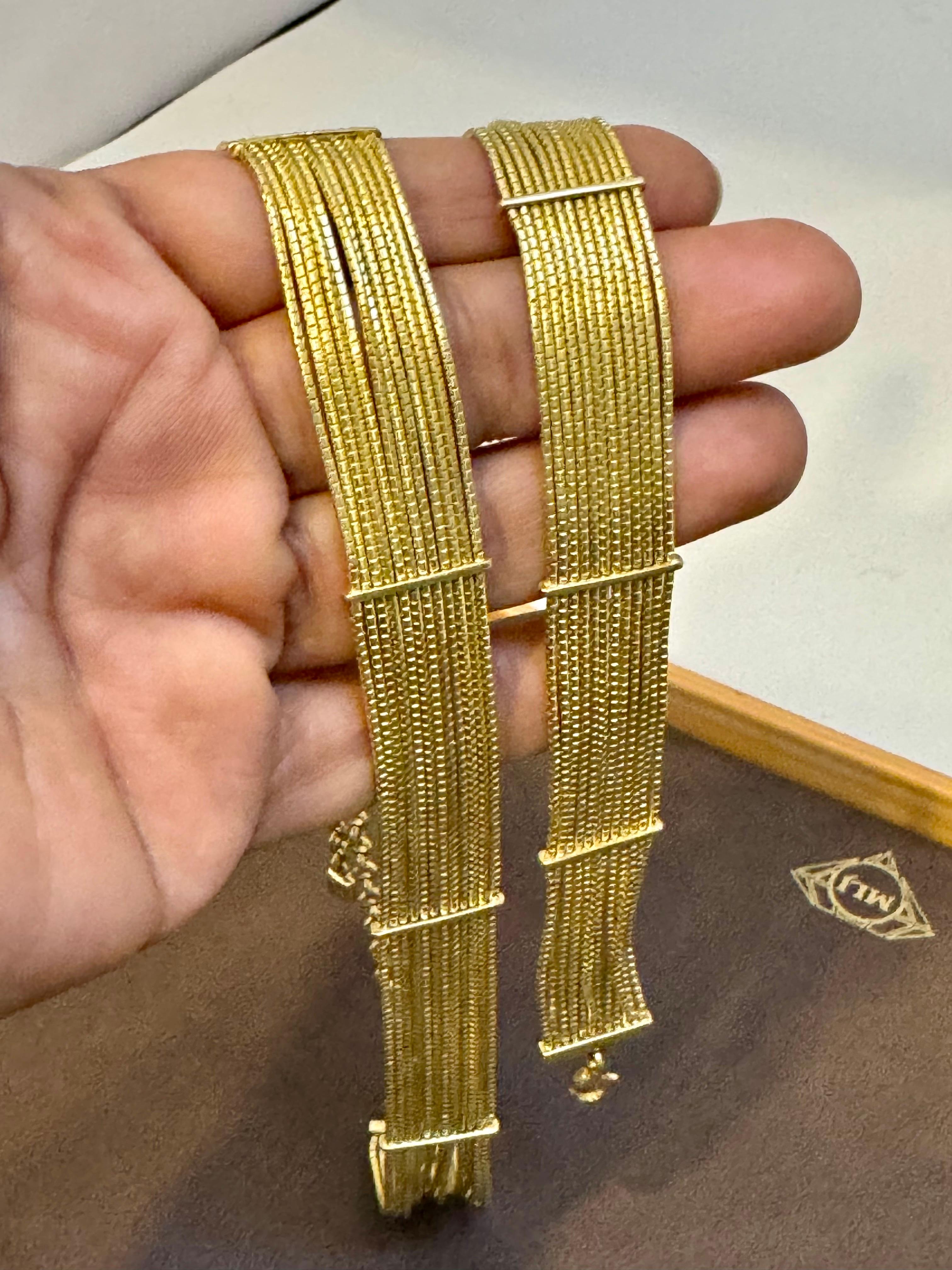 Donna H. Collection'Stern Filamenti in oro 18KY Collana e Bracciale, 85 Gm in vendita