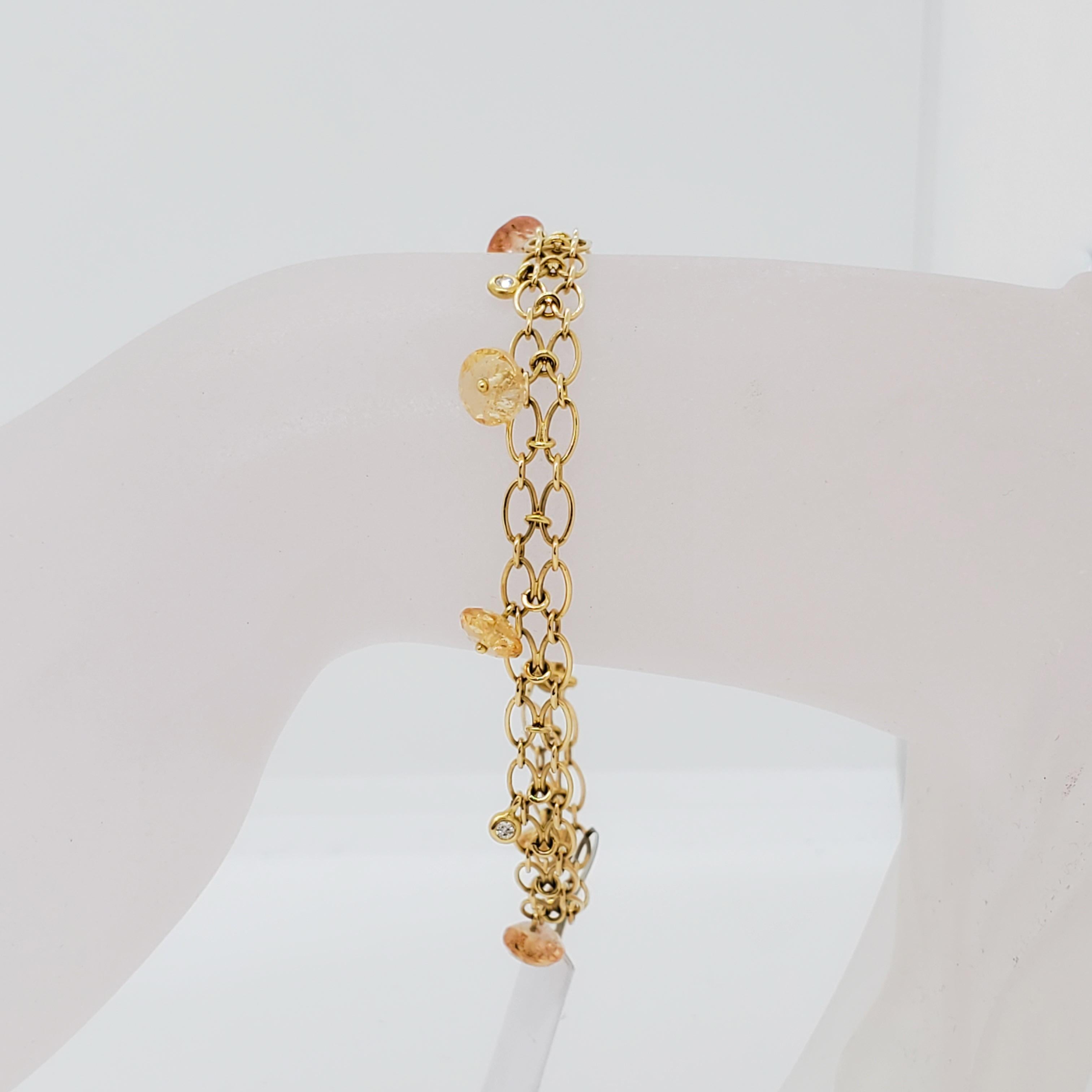 Women's or Men's H. Stern Flower and Diamond Bracelet in 18k Yellow Gold