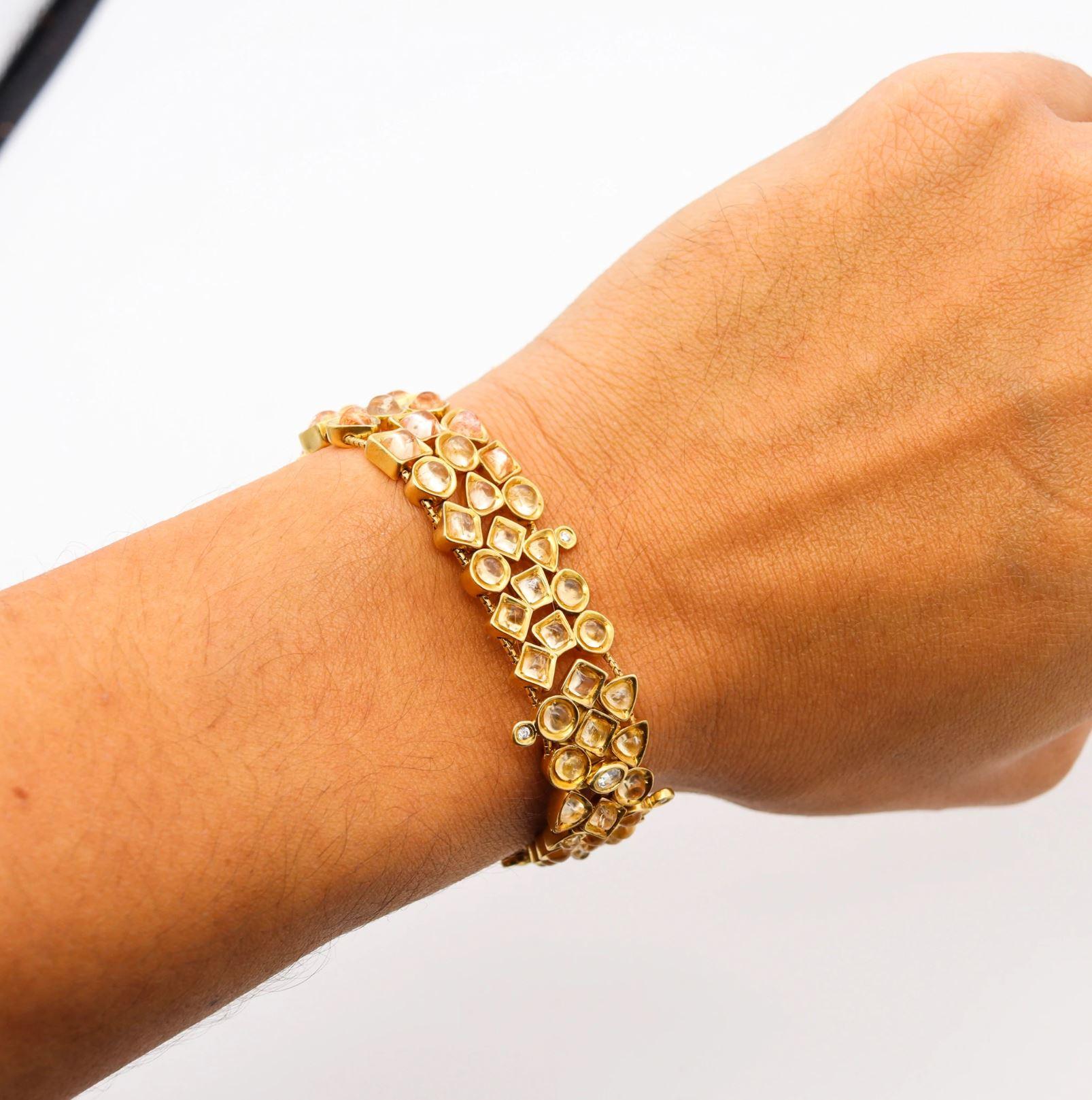 Women's H. Stern Gem Set Flexible Bracelet 18Kt Yellow Gold with 58.68 Cts in Gemstones