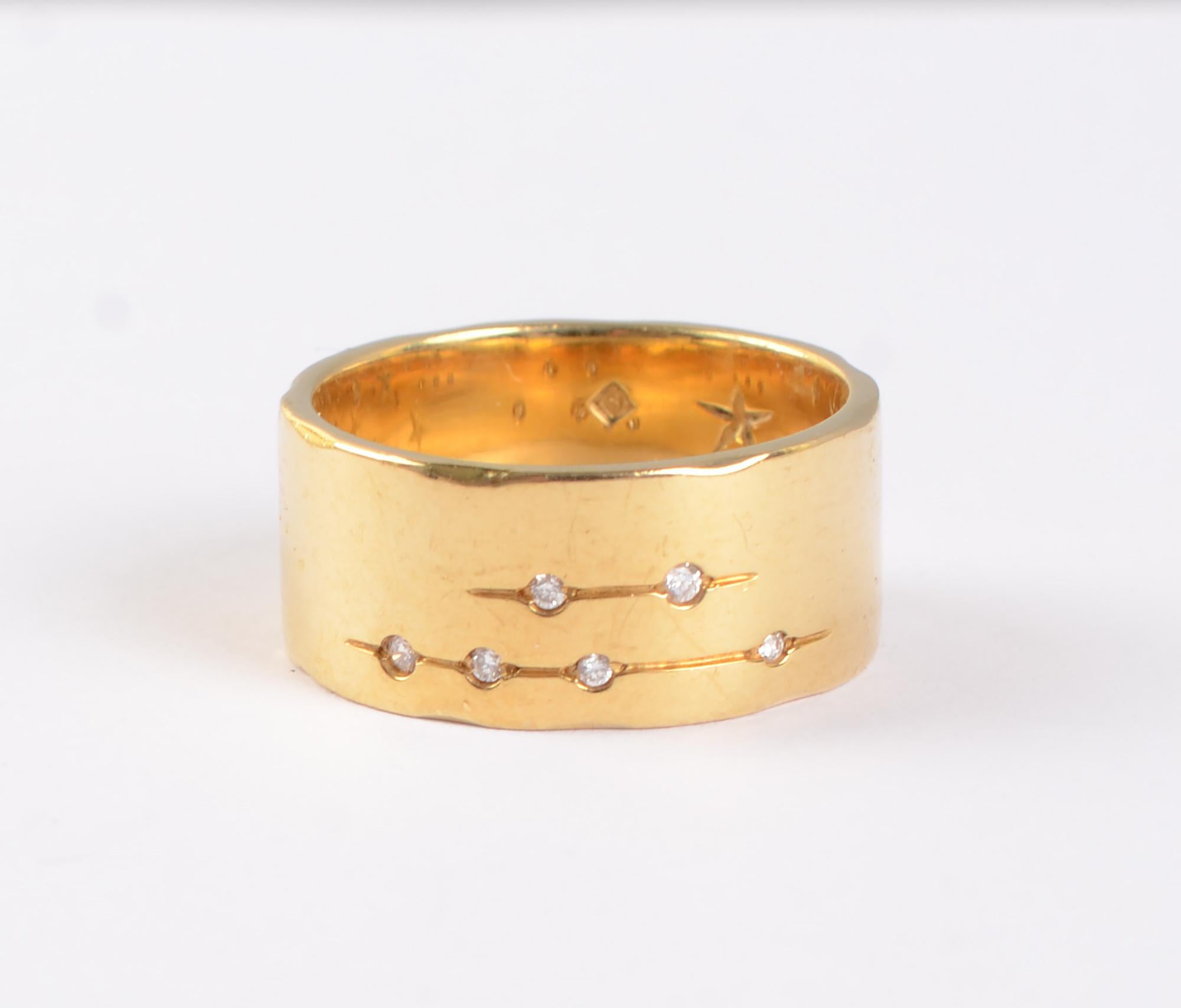 Round Cut H. Stern Gold and Diamond Band Ring