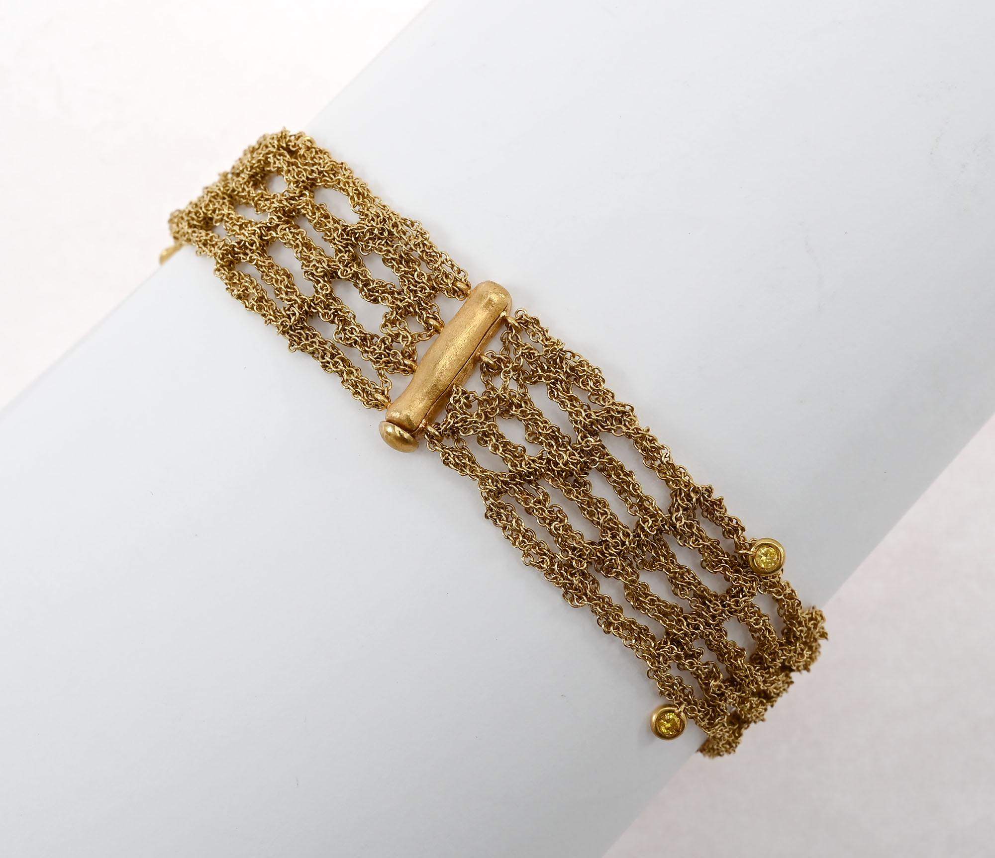 Donna H. Stern Gold Bracelet with Diamonds in vendita