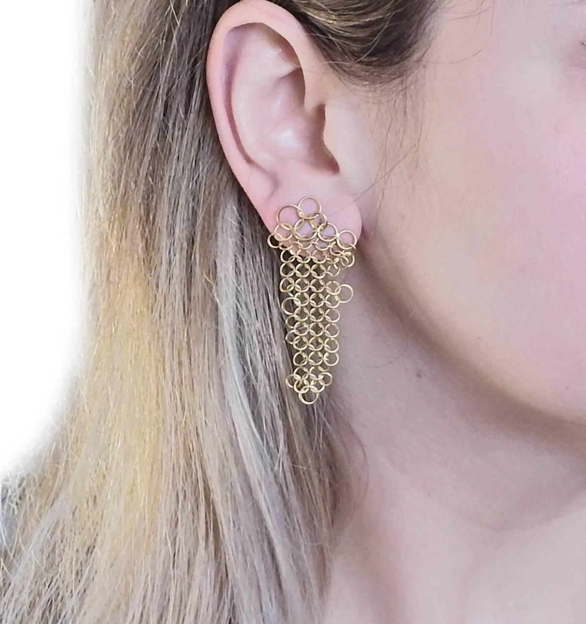 Women's or Men's H. Stern Gold Mesh Drop Earrings