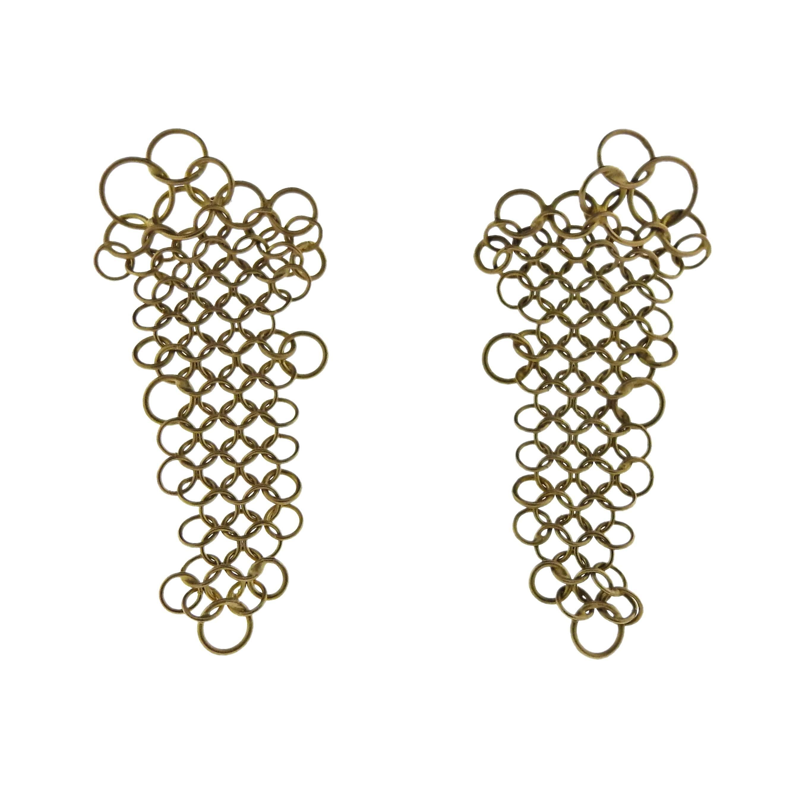 H. Stern Gold Mesh Drop Earrings