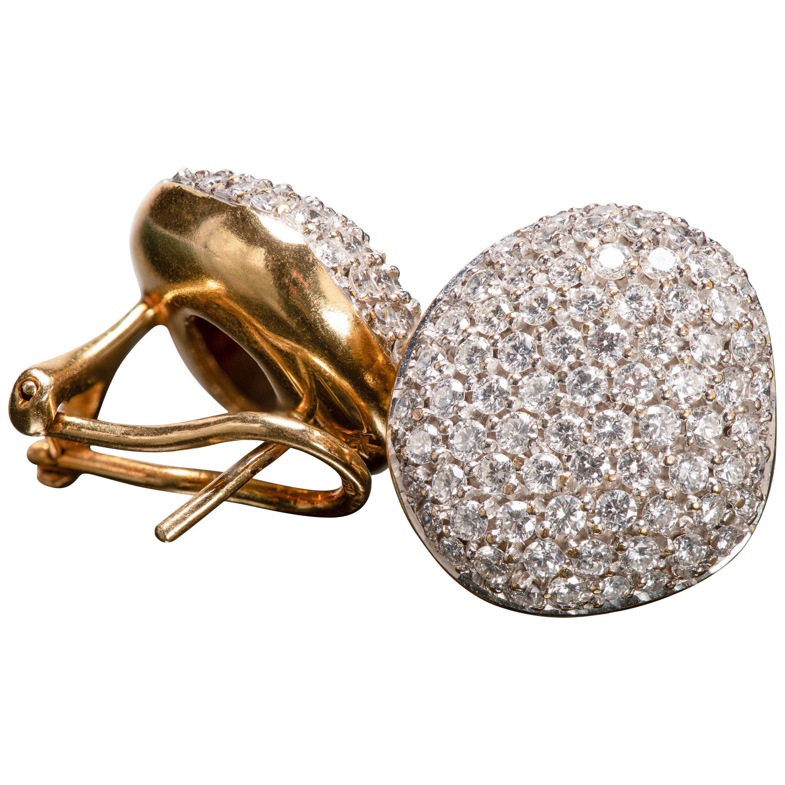 H. Stern Golden Stone Diamond Pave Earrings