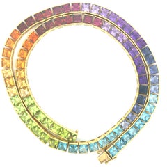 H. Stern Collana con gemme arcobaleno brasiliane in oro 18 carati, circa anni '90