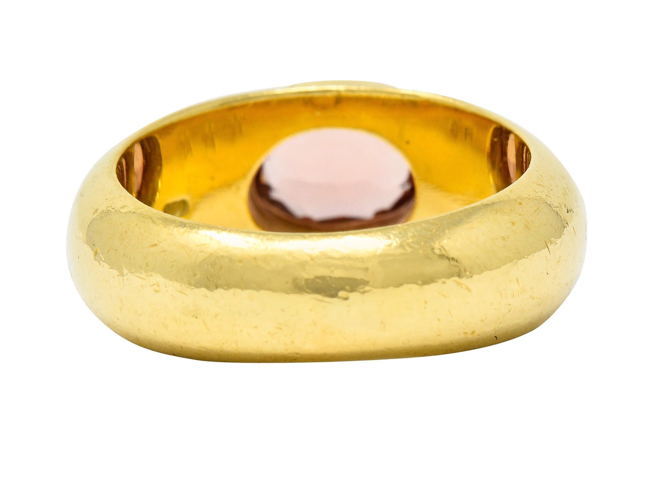 Contemporary H. Stern Imperial Topaz Diamond 18 Karat Gold Unisex Vintage Band Ring